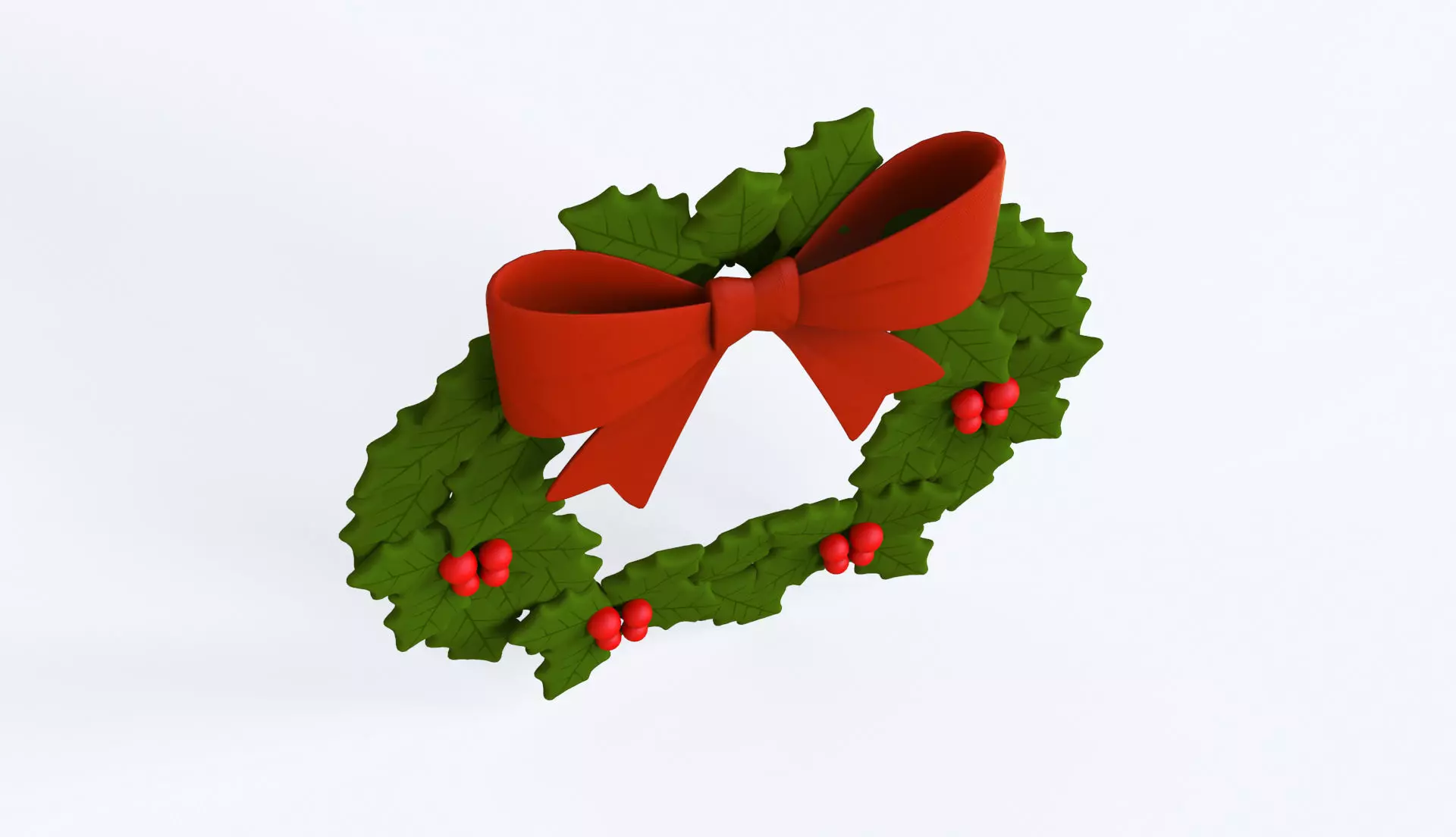 Prop136 Christmas Wreath  Low-poly 3D model_2