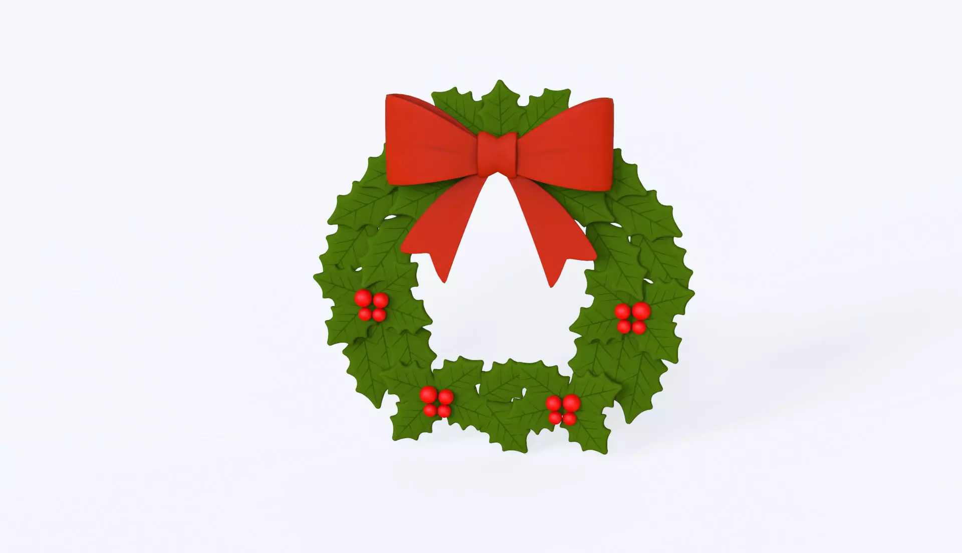 Prop136 Christmas Wreath  Low-poly 3D model_0