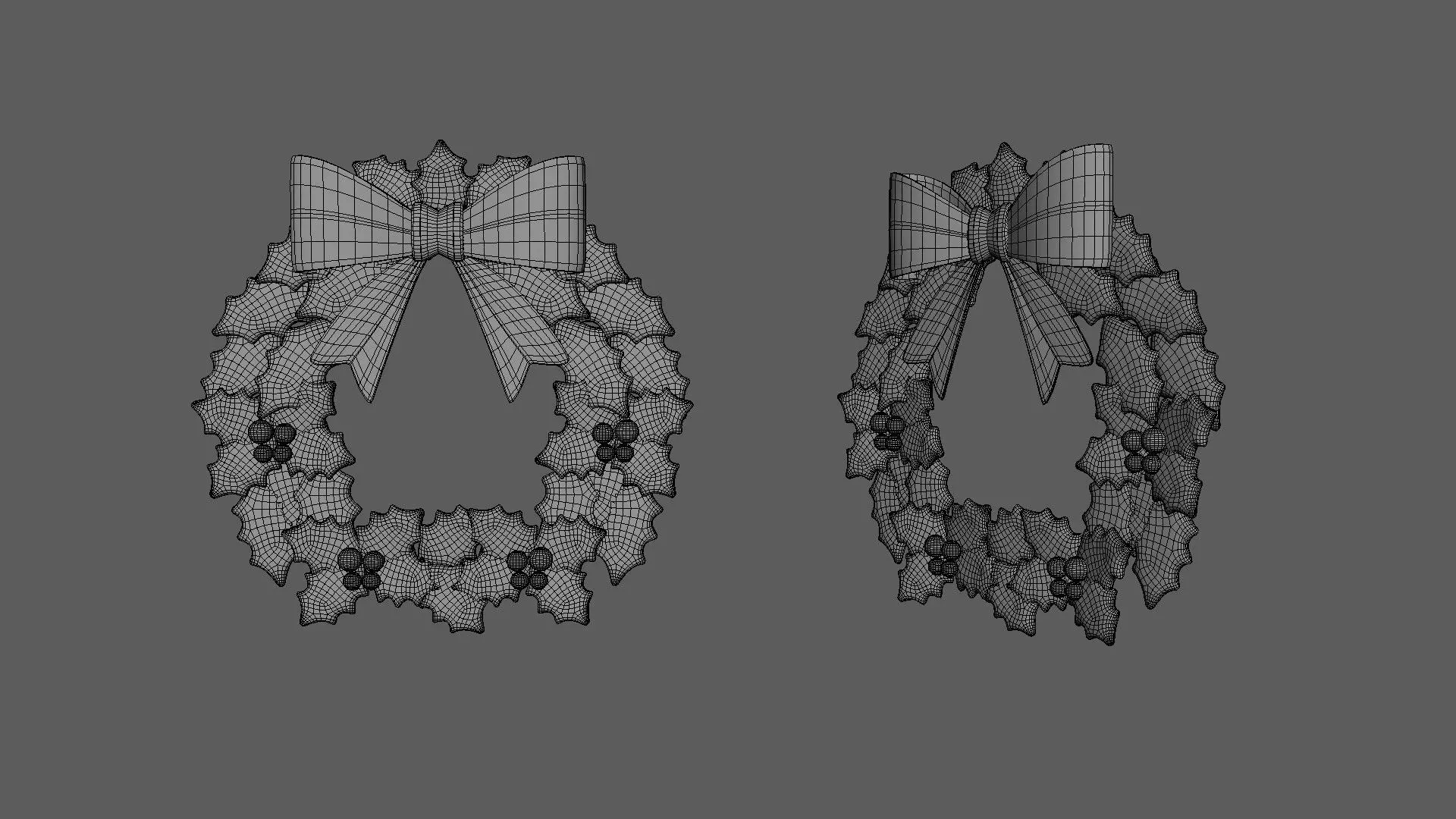 Prop136 Christmas Wreath  Low-poly 3D model_5