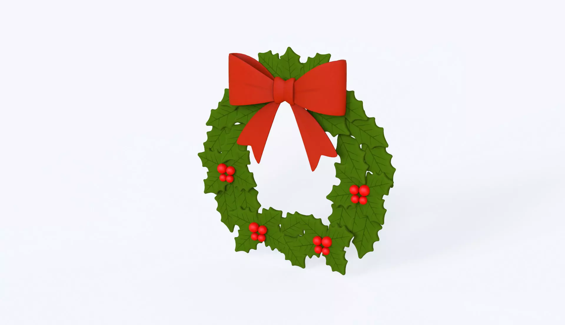 Prop136 Christmas Wreath  Low-poly 3D model_1