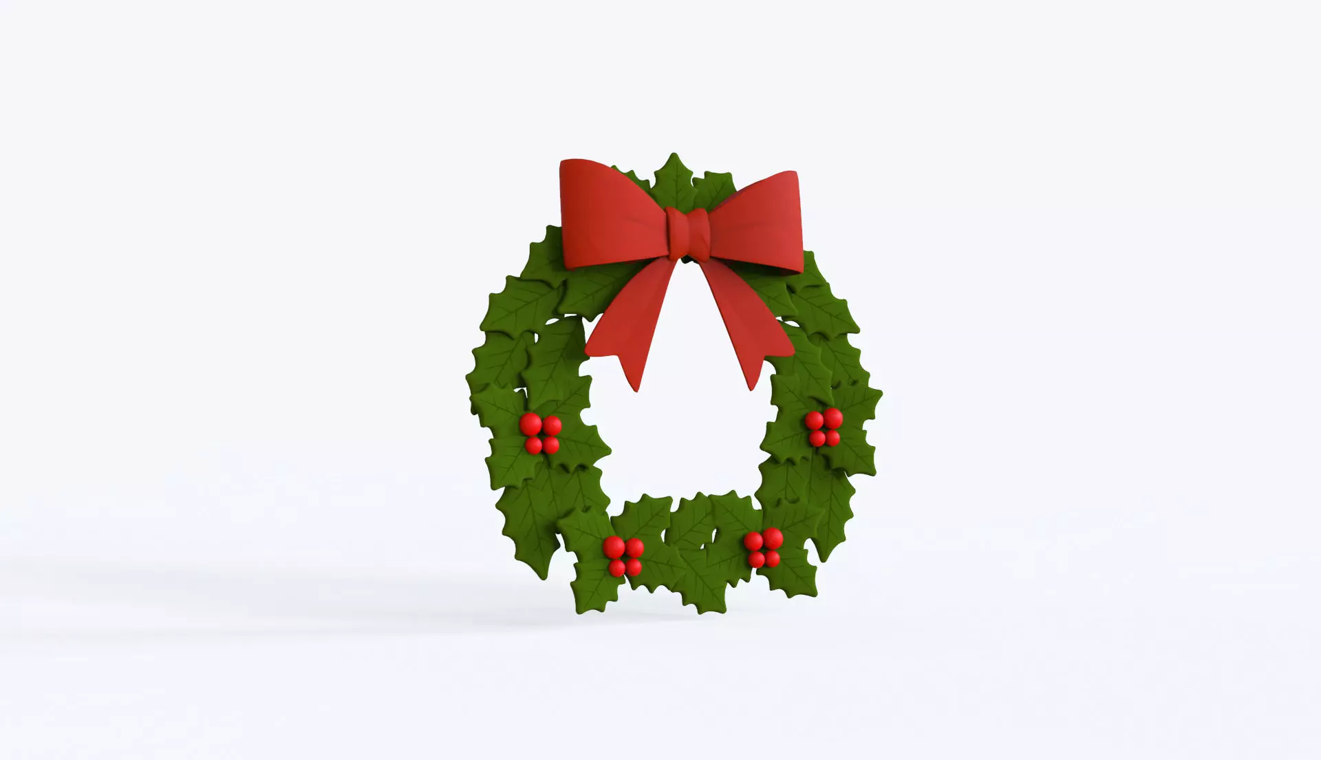 Prop136 Christmas Wreath  Low-poly 3D model_4