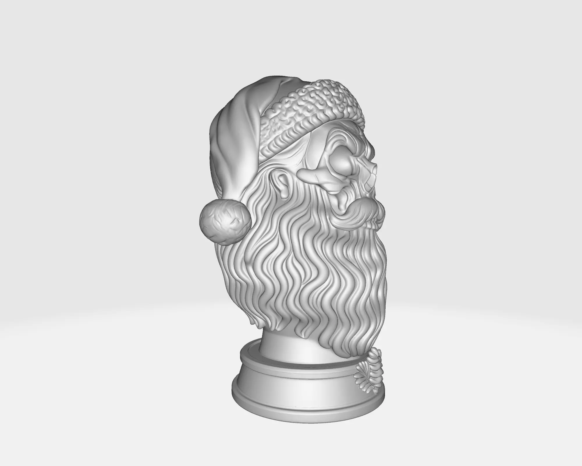 Santa Skull Gothic Christmas Decor Horror Santa Bust 3D print model_5