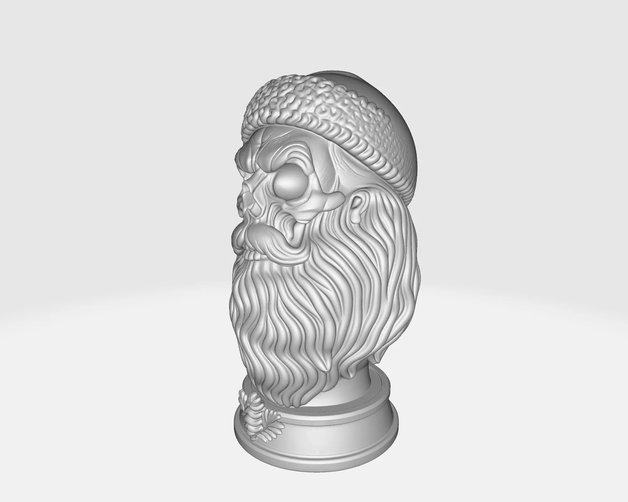 Santa Skull Gothic Christmas Decor Horror Santa Bust 3D print model_3