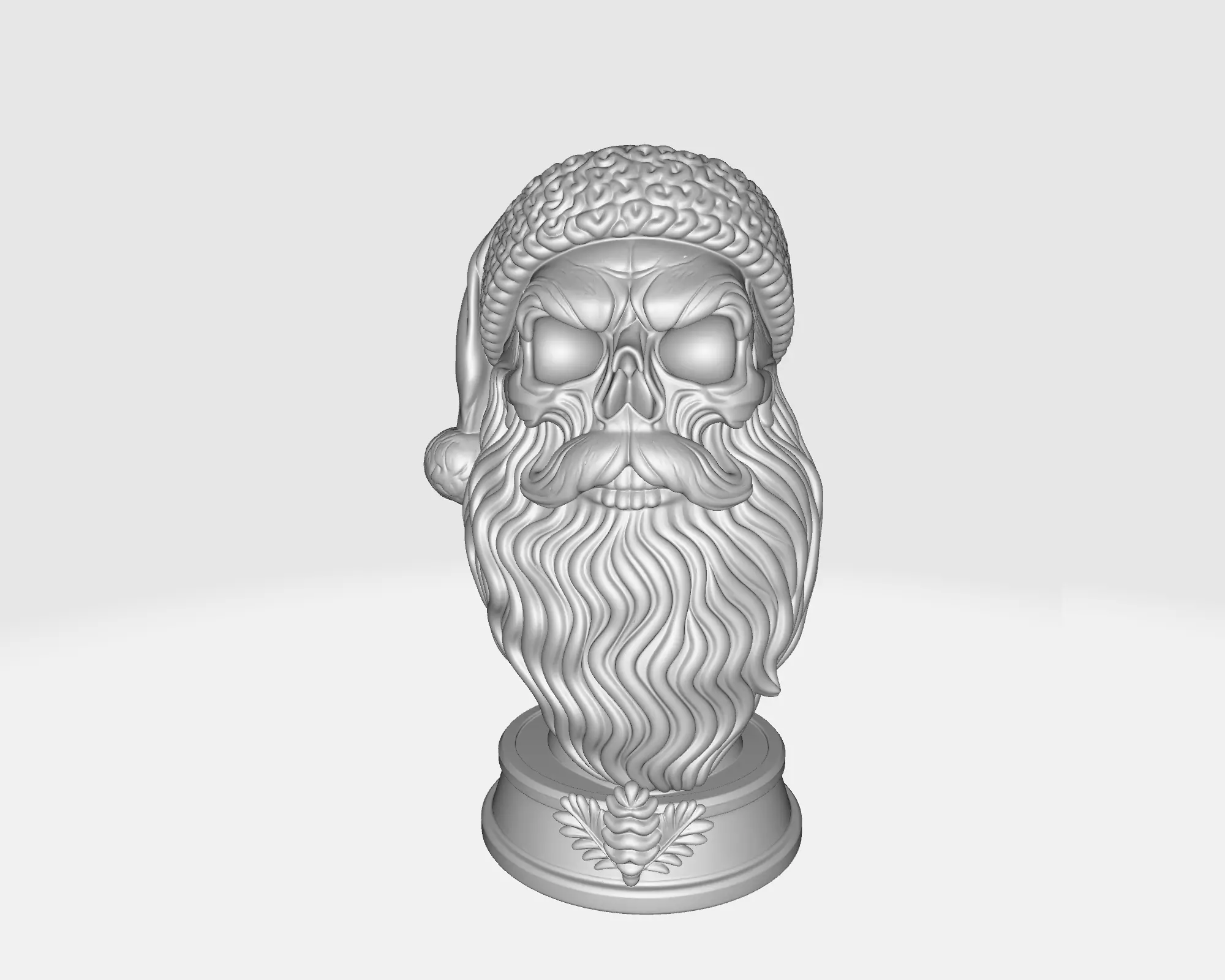 Santa Skull Gothic Christmas Decor Horror Santa Bust 3D print model_2