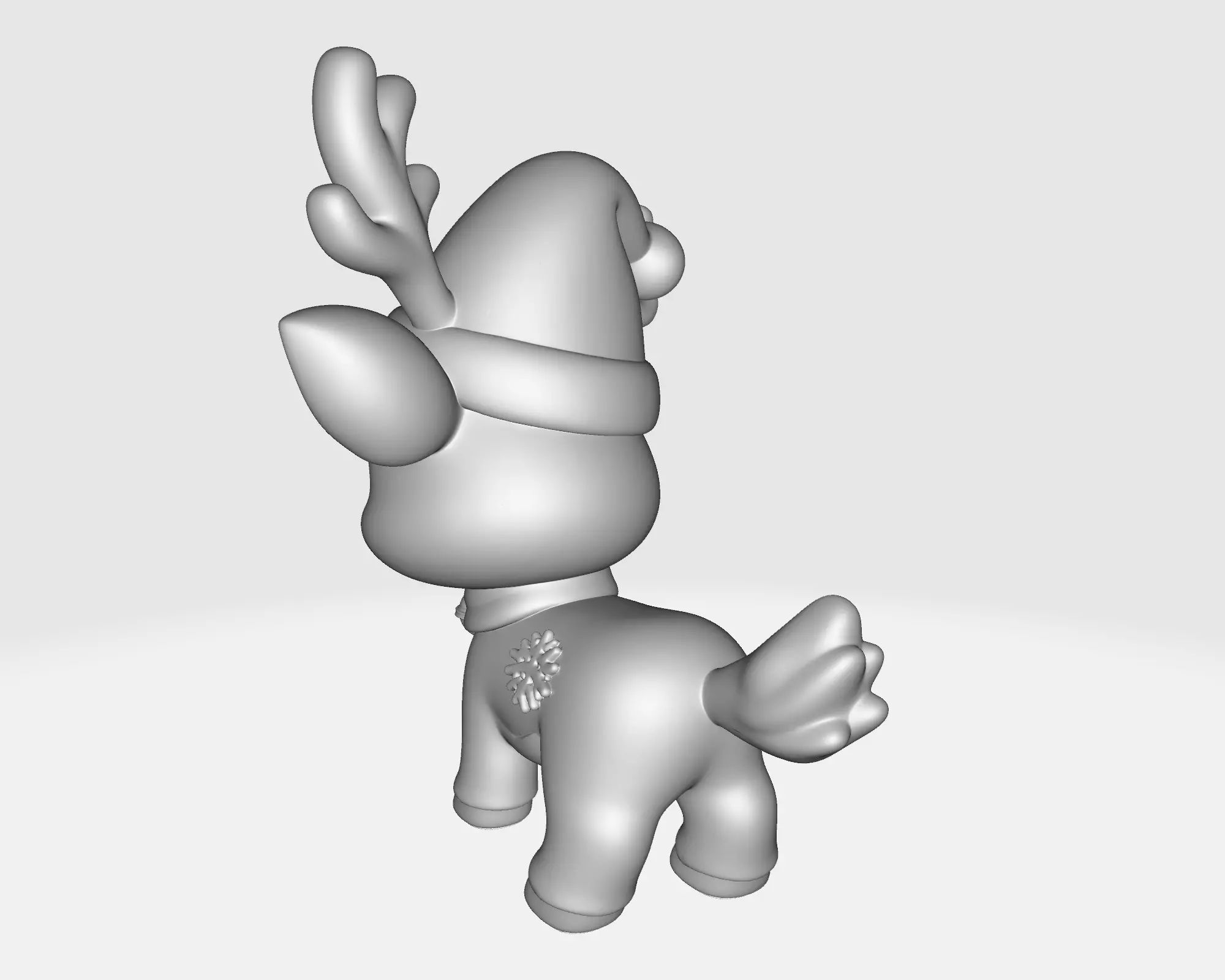 Adorable Christmas Reindeer Cute Holiday Deer Figurine 3D print model_3