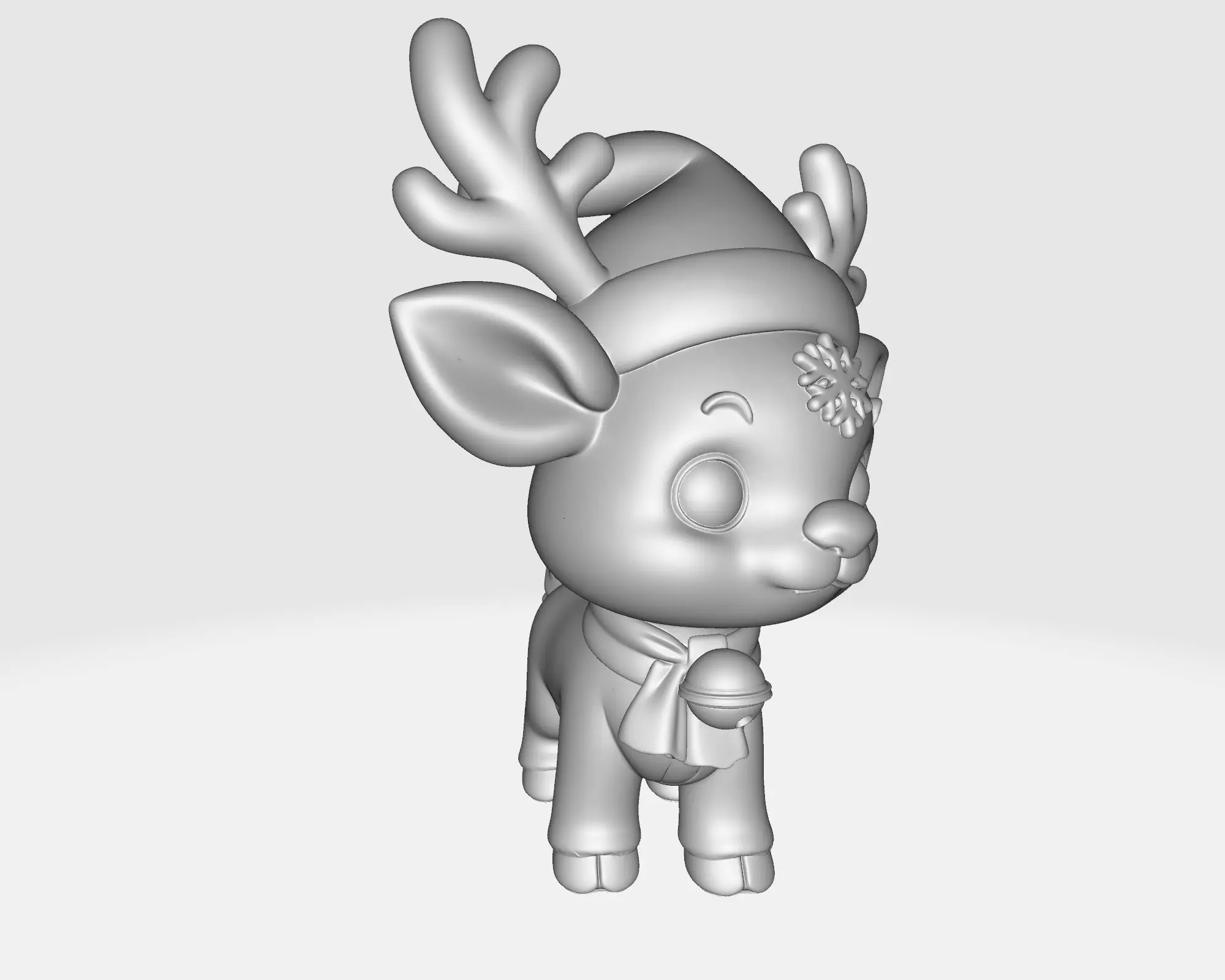 Adorable Christmas Reindeer Cute Holiday Deer Figurine 3D print model_1