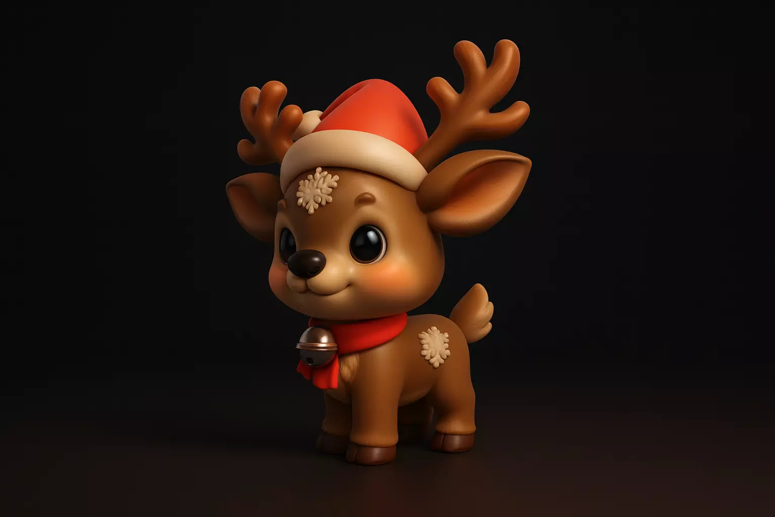 Adorable Christmas Reindeer Cute Holiday Deer Figurine 3D print model_0