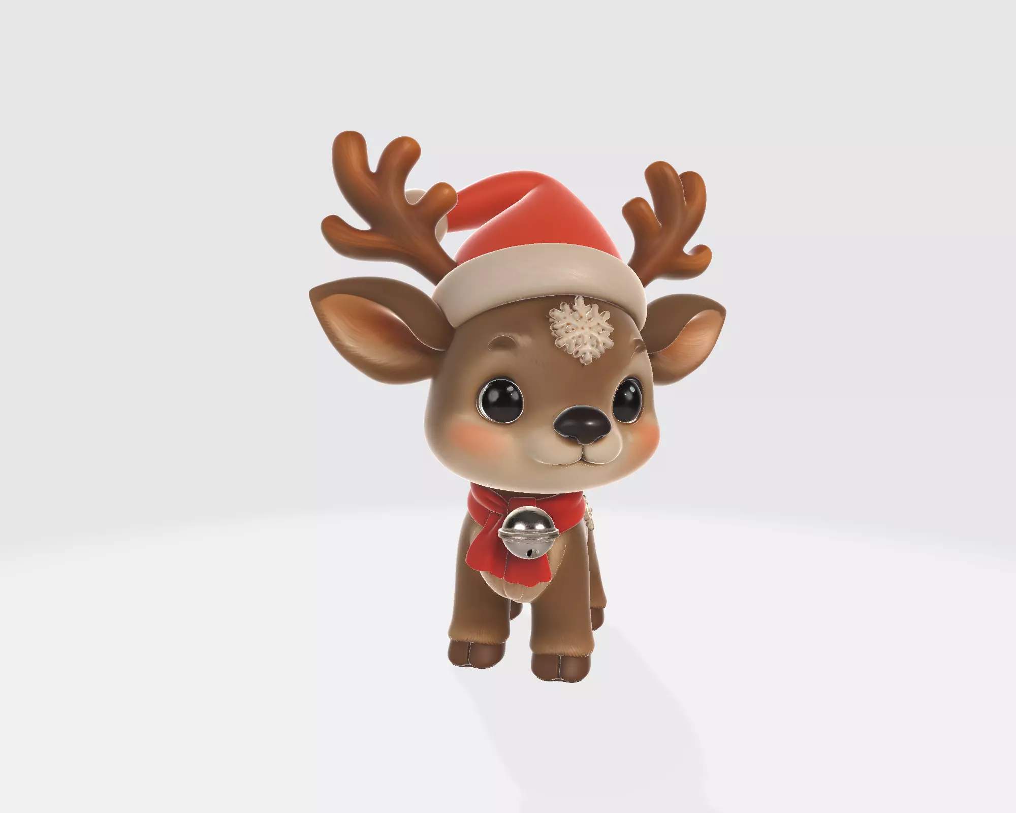 Adorable Christmas Reindeer Cute Holiday Deer Figurine 3D print model_5
