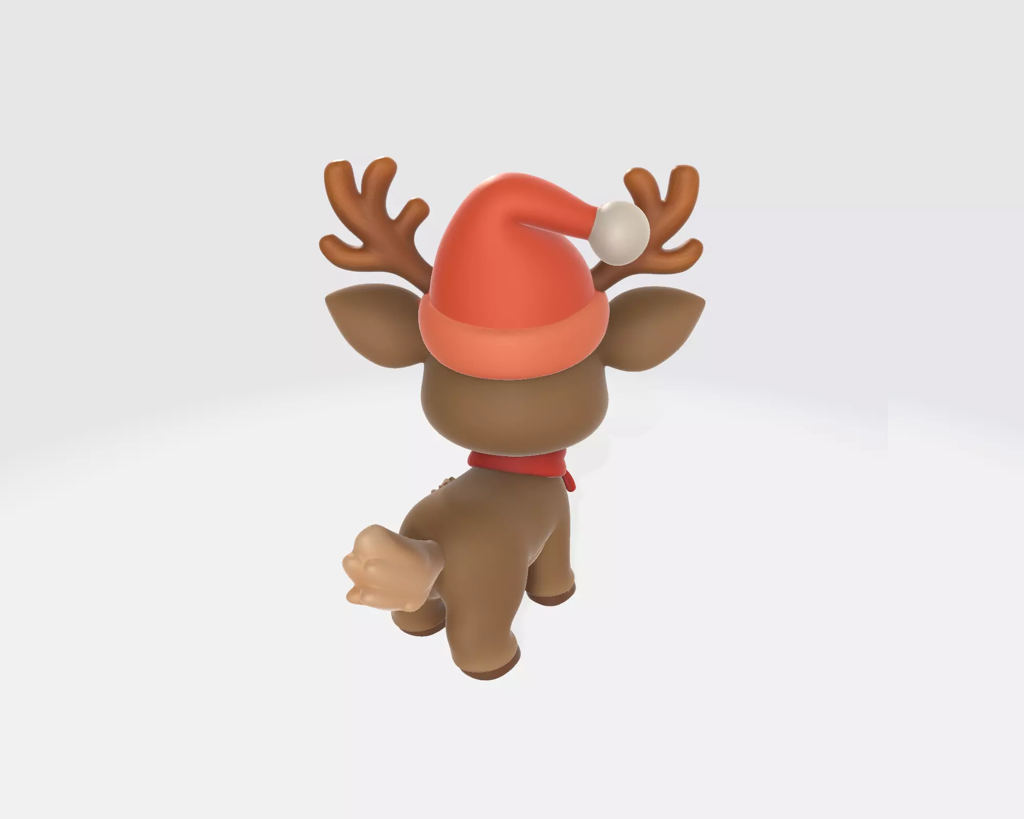 Adorable Christmas Reindeer Cute Holiday Deer Figurine 3D print model_7