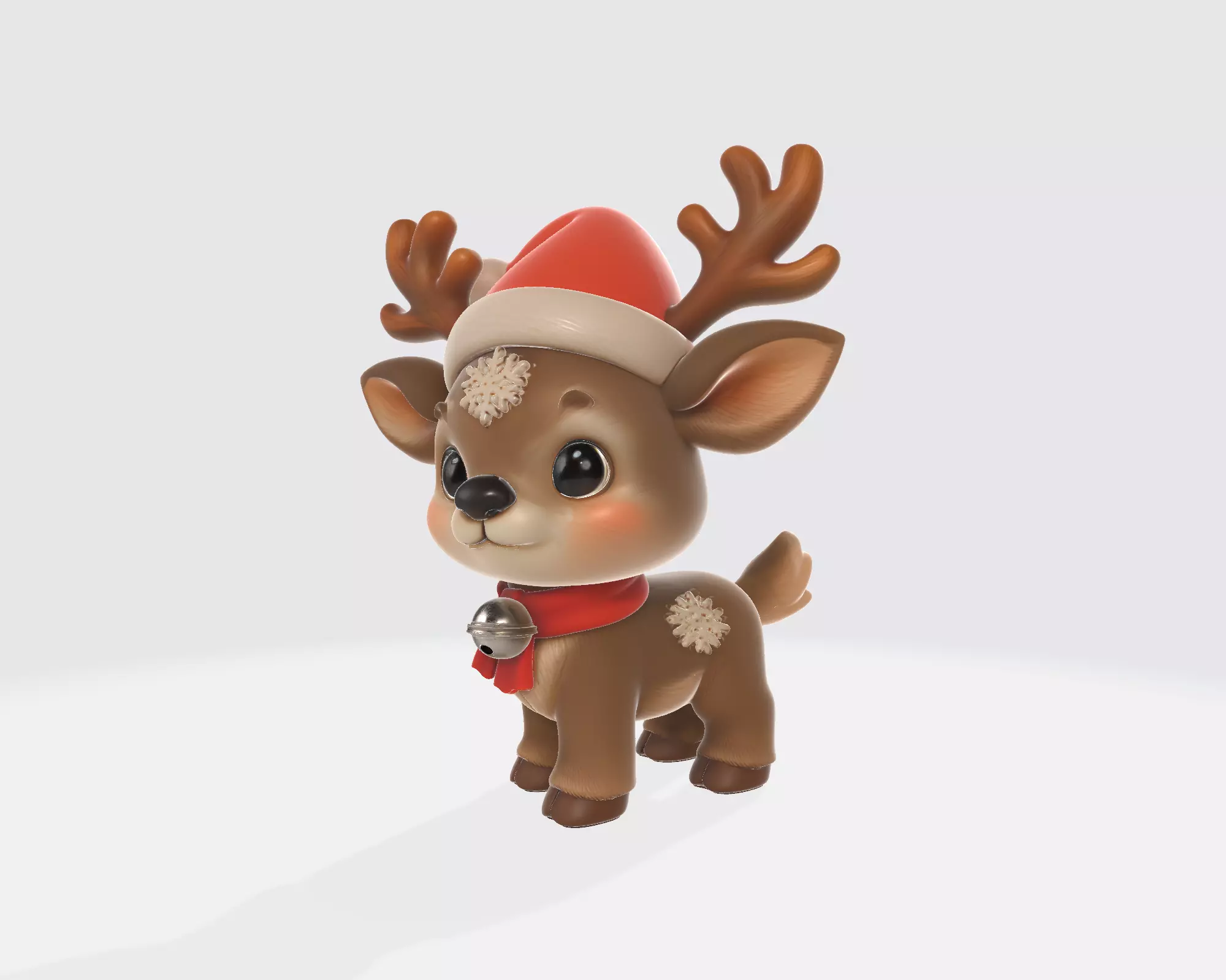 Adorable Christmas Reindeer Cute Holiday Deer Figurine 3D print model_4