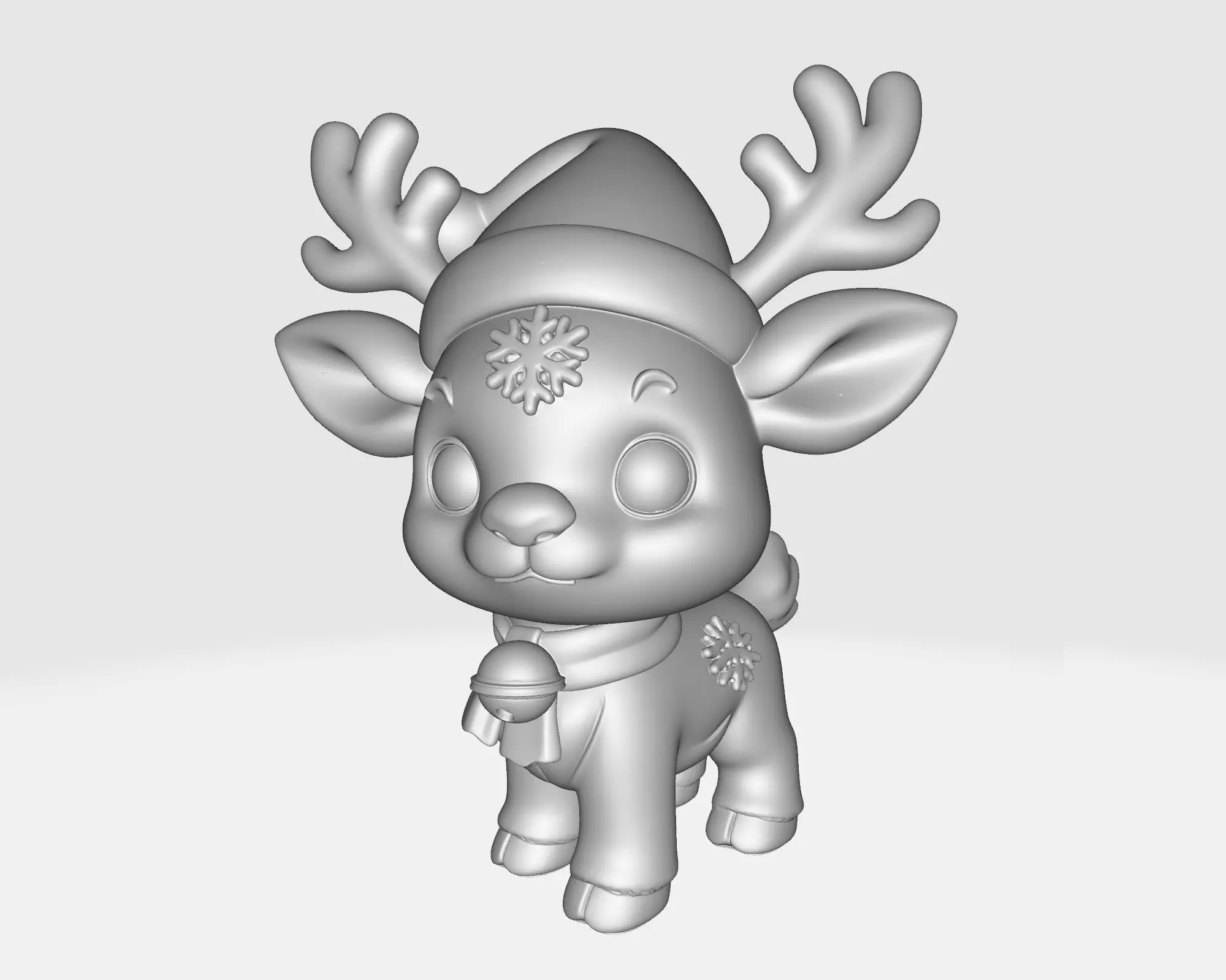 Adorable Christmas Reindeer Cute Holiday Deer Figurine 3D print model_2