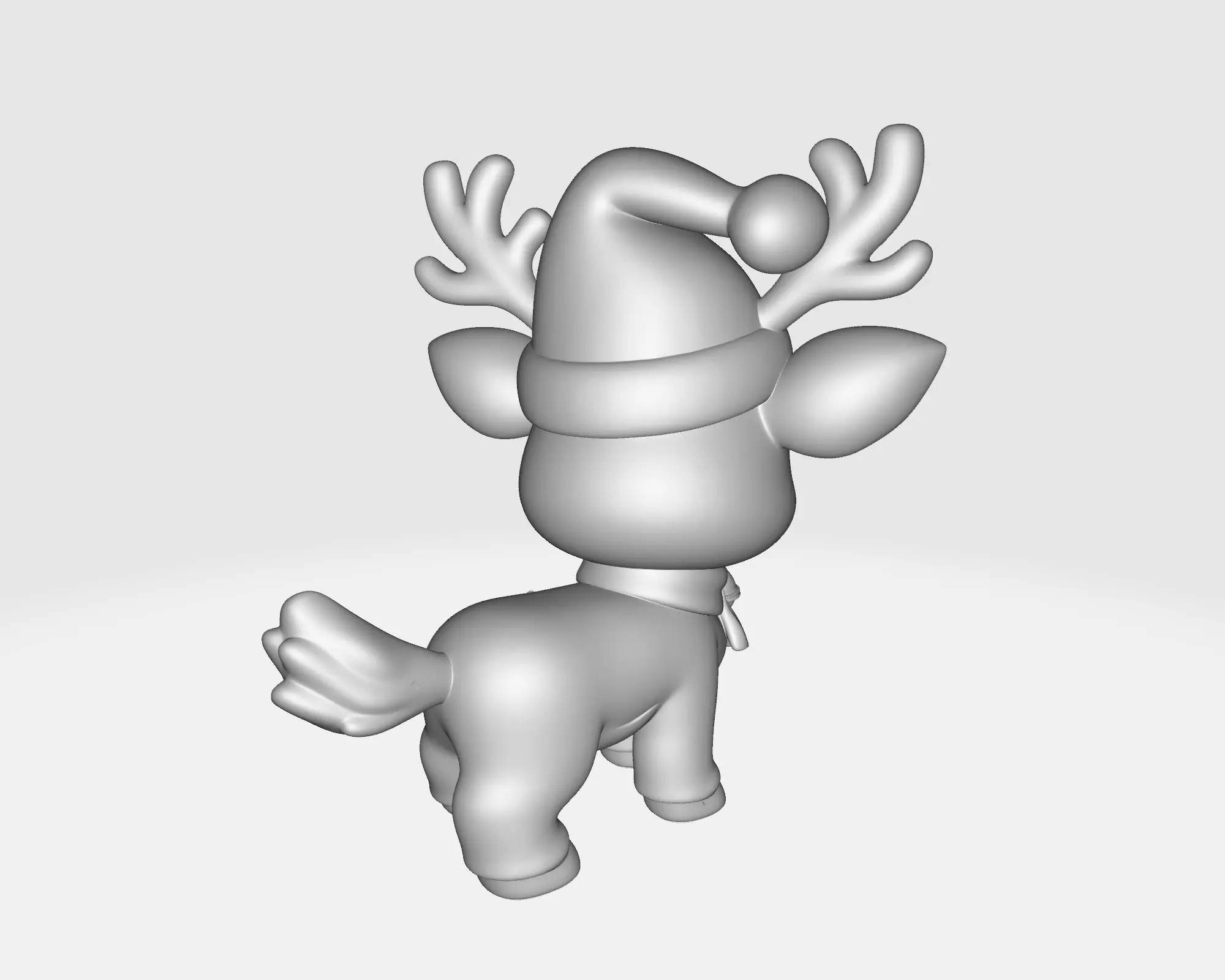 Adorable Christmas Reindeer Cute Holiday Deer Figurine 3D print model_8