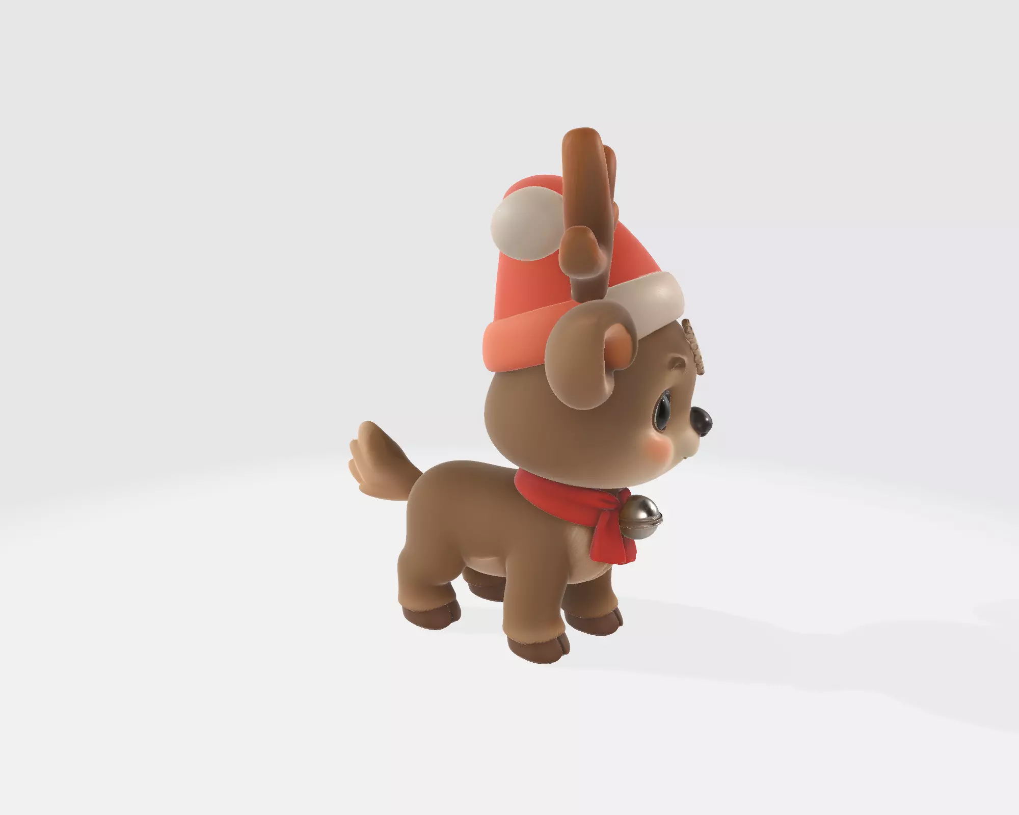 Adorable Christmas Reindeer Cute Holiday Deer Figurine 3D print model_6