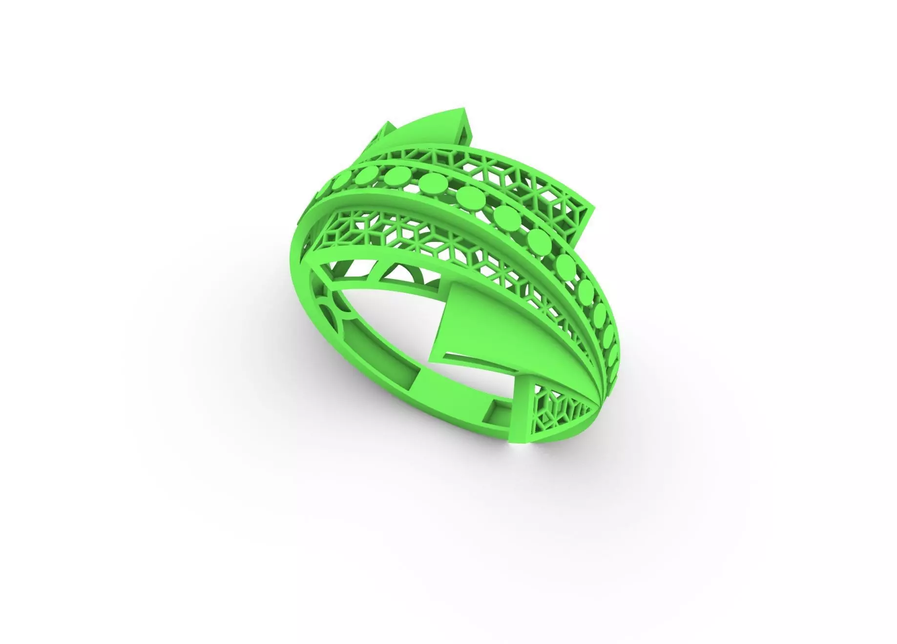 Geometric Harmony Ring 3D print model_6