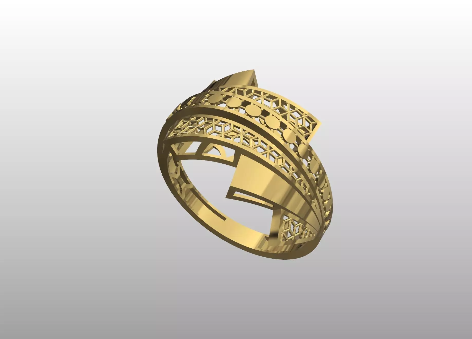 Geometric Harmony Ring 3D print model_0