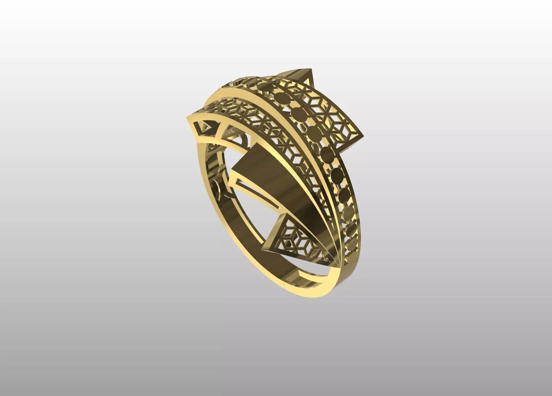 Geometric Harmony Ring 3D print model_2