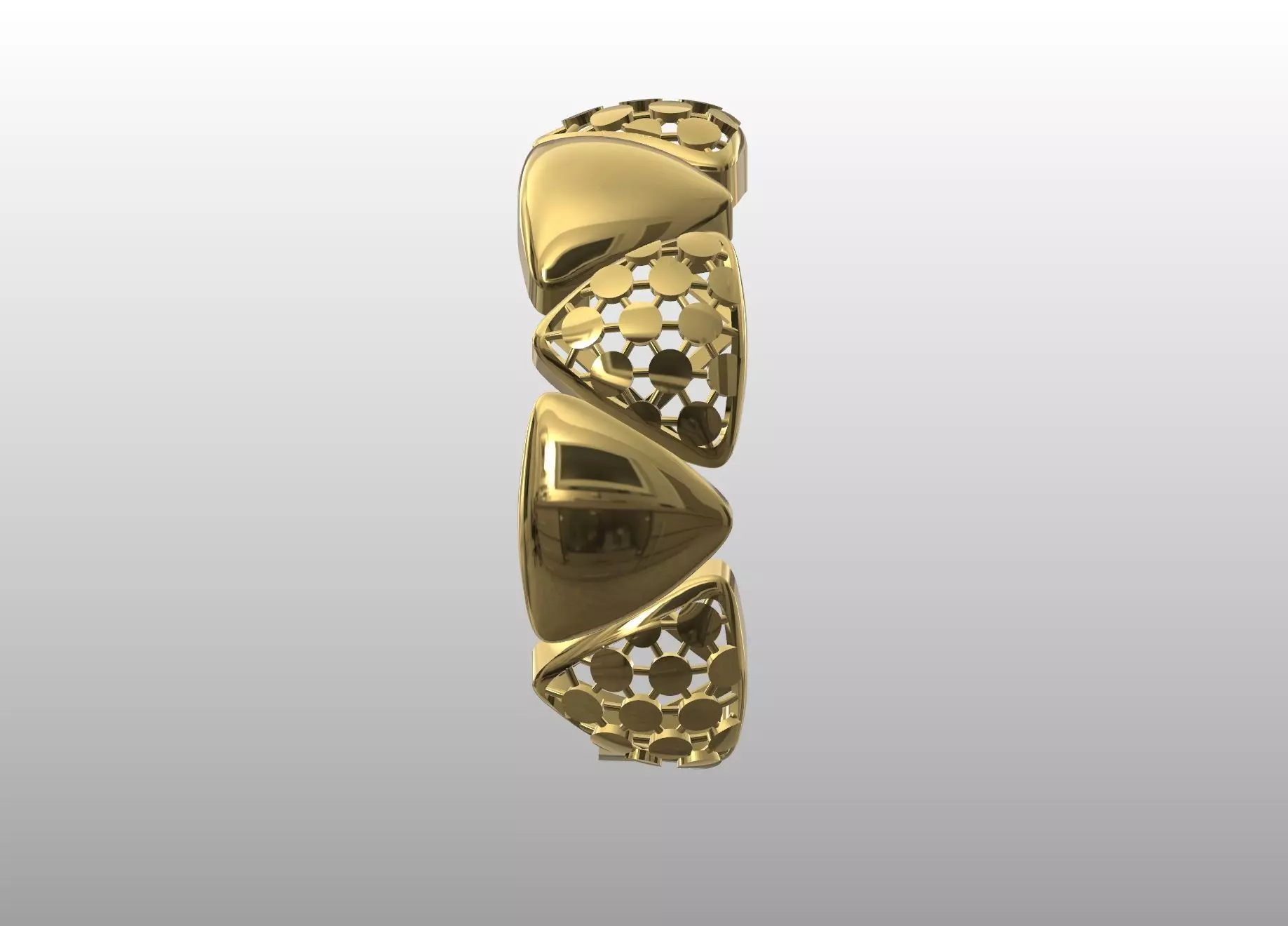 Geometric Lattice Gold Ring 3D print model_5