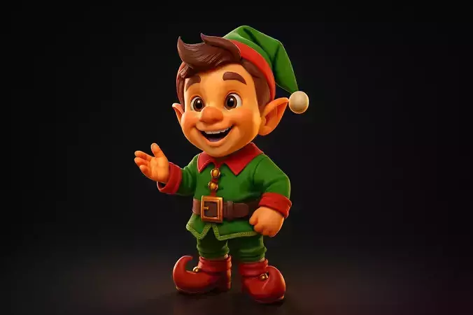 Adorable Christmas Elf Figurine Holiday Decoration  3D print model