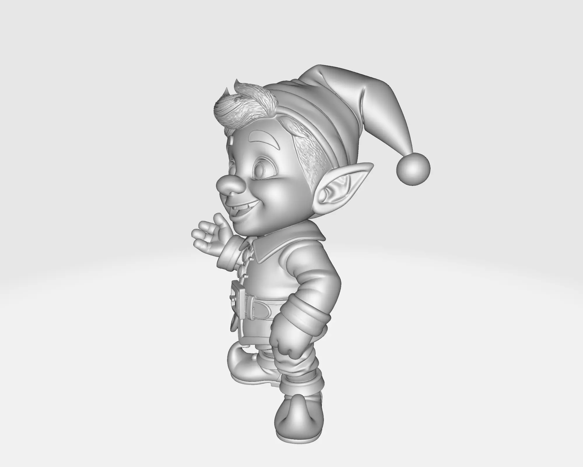 Adorable Christmas Elf Figurine Holiday Decoration  3D print model_2
