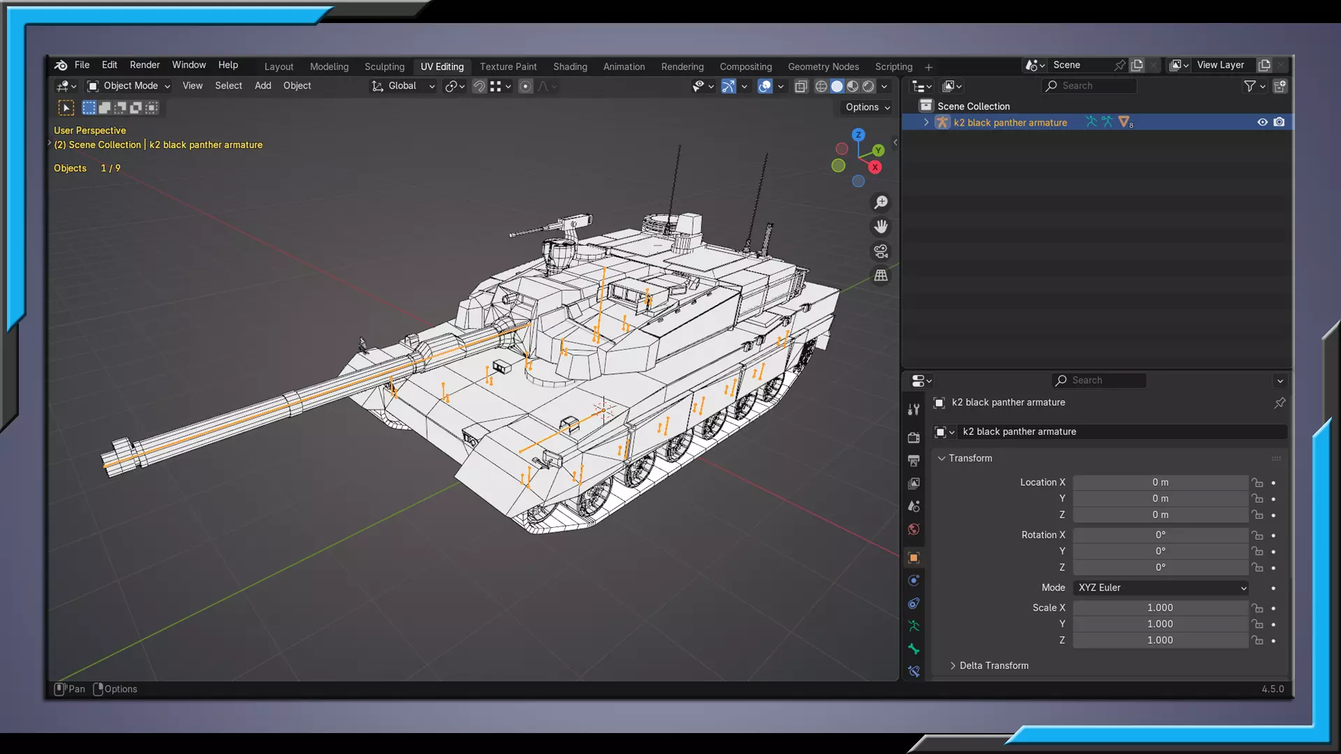 K2 Black Panther LowPoly-3D Model-6 Skins-4K tex-Rigged Tank Low-poly 3D model_9