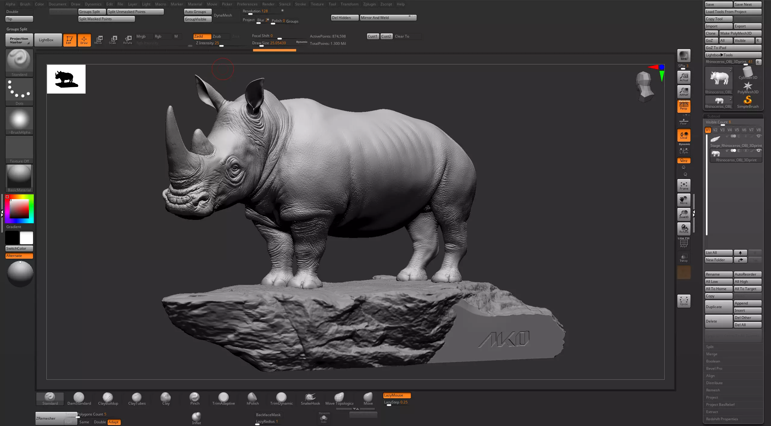 Rhinoceros 3D Printable 3D print model_6