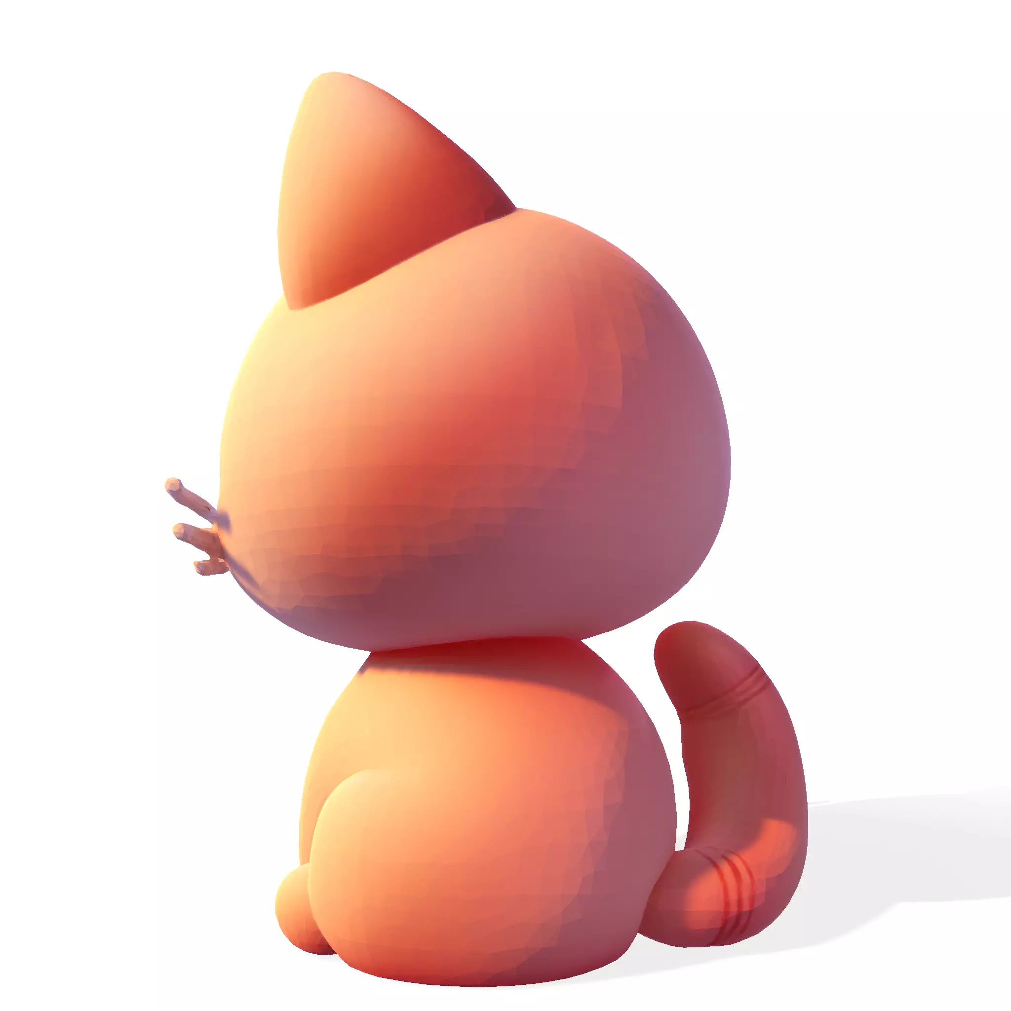 Low-Poly Chibi Cat for print 3D print model_3