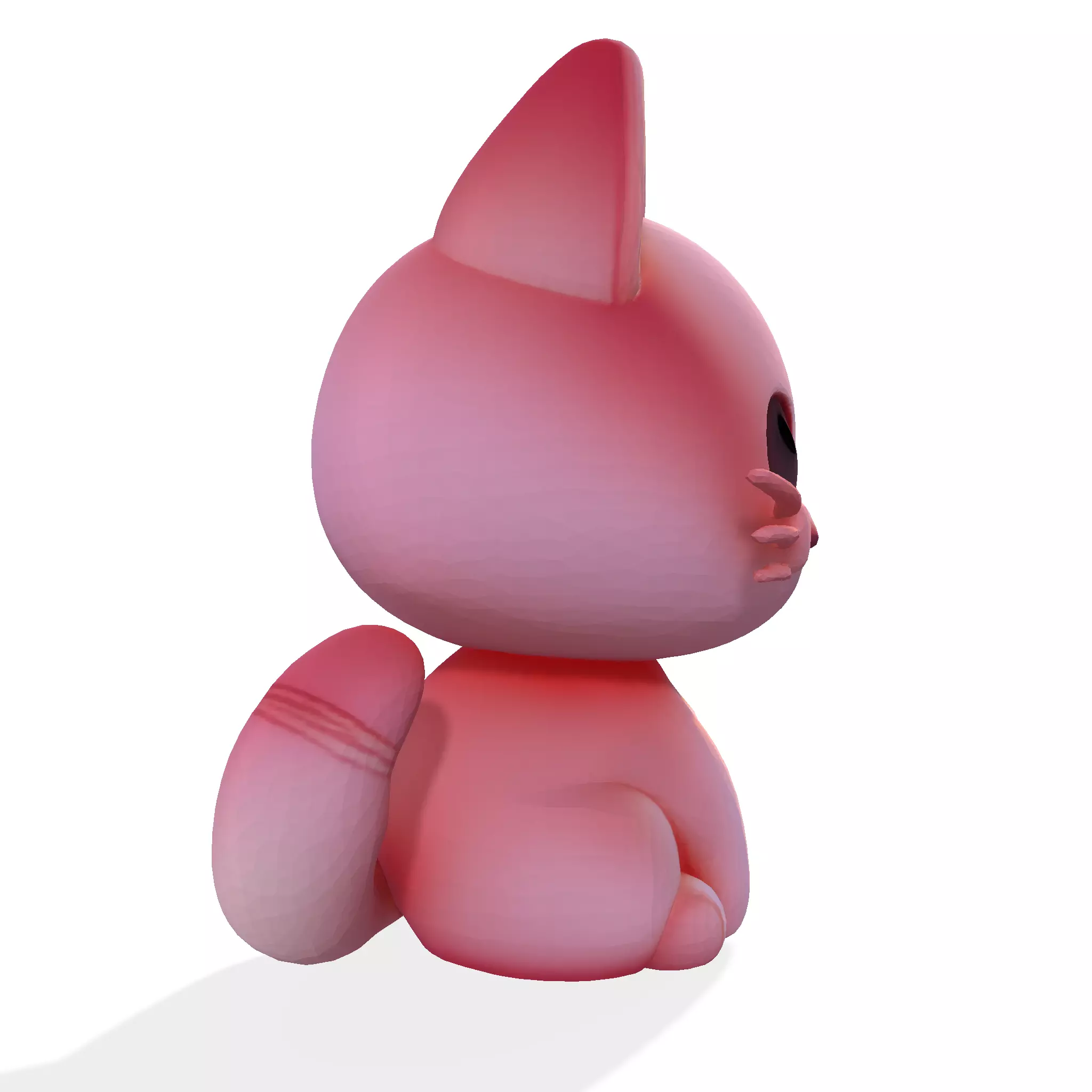 Low-Poly Chibi Cat for print 3D print model_7