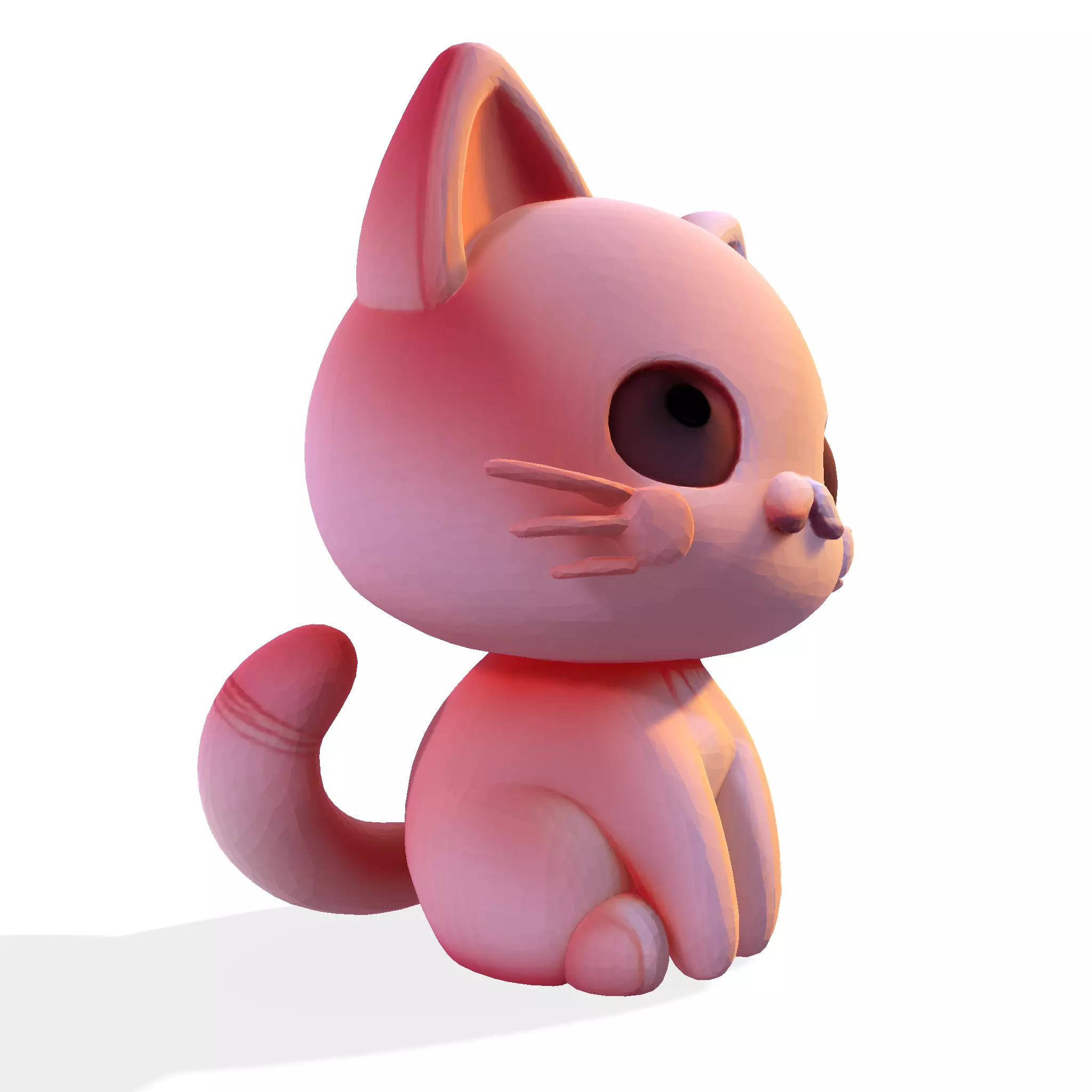 Low-Poly Chibi Cat for print 3D print model_8