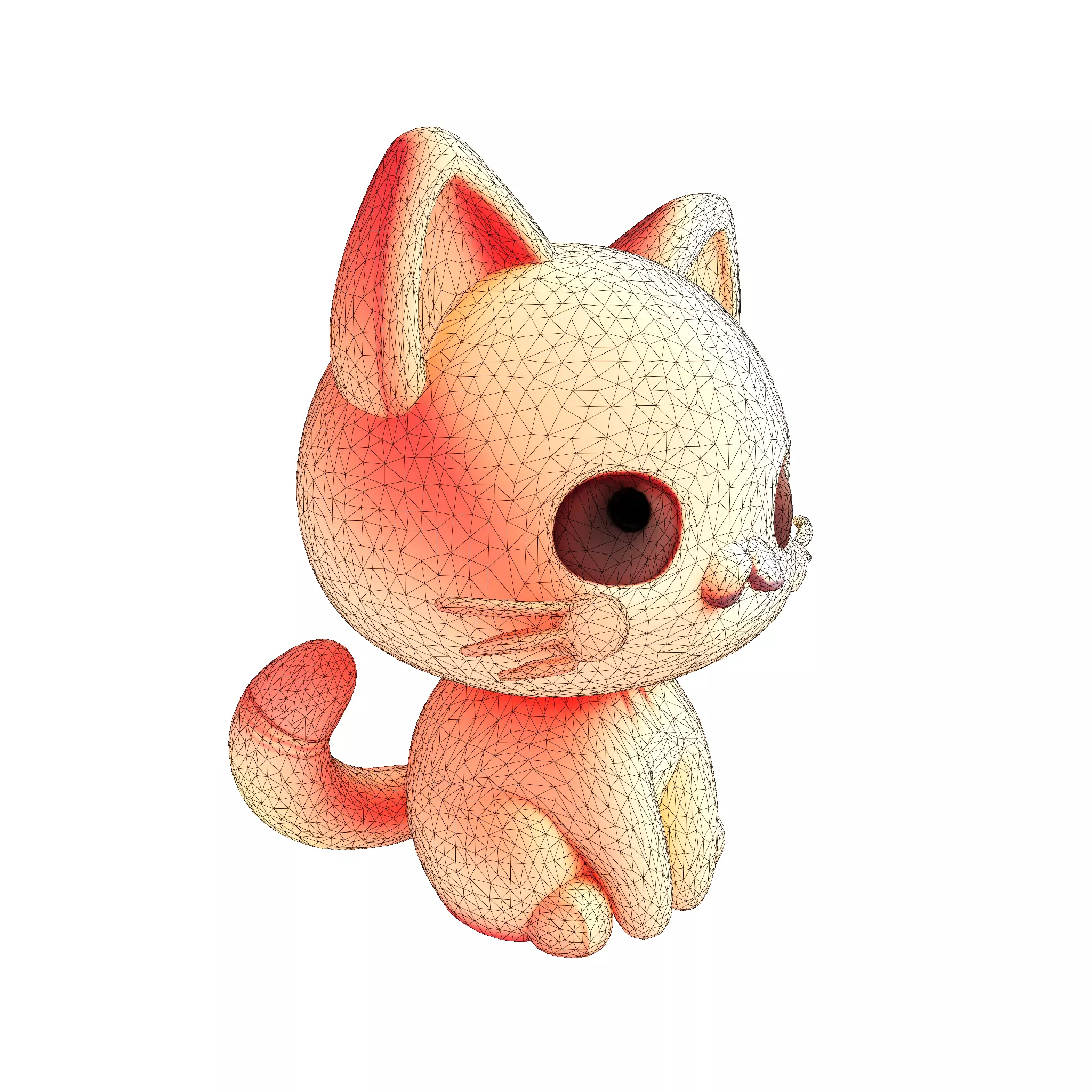 Low-Poly Chibi Cat for print 3D print model_25