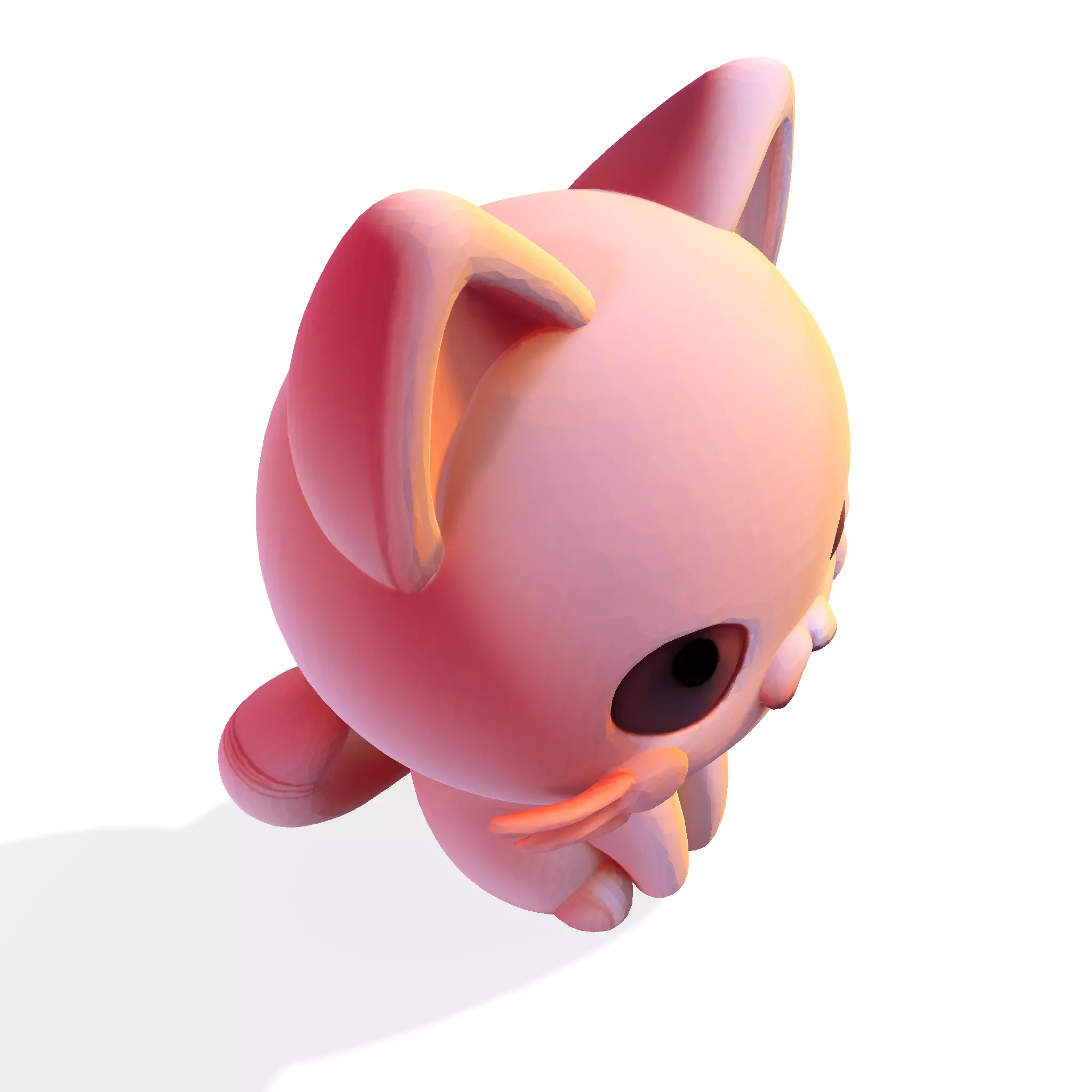 Low-Poly Chibi Cat for print 3D print model_12