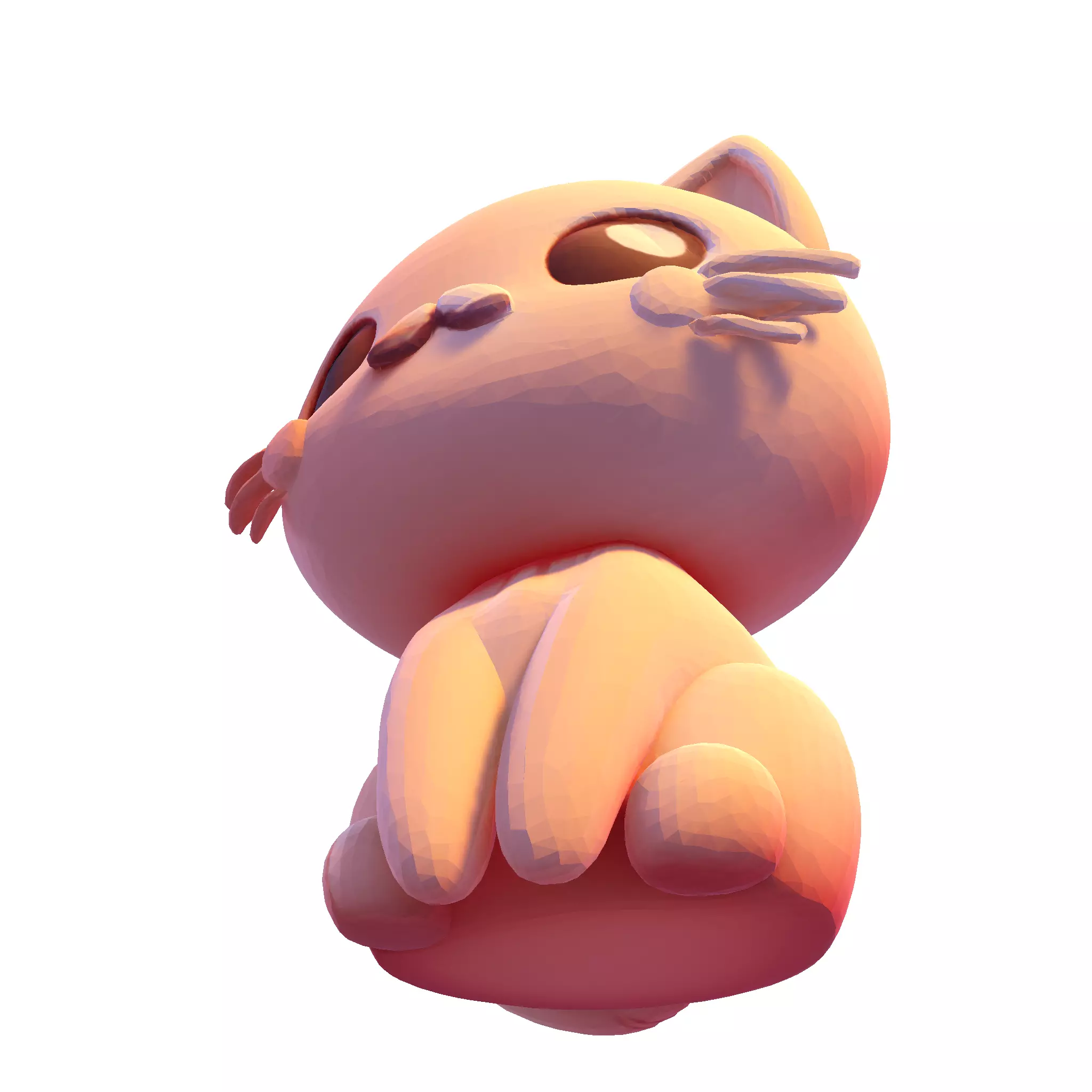 Low-Poly Chibi Cat for print 3D print model_10