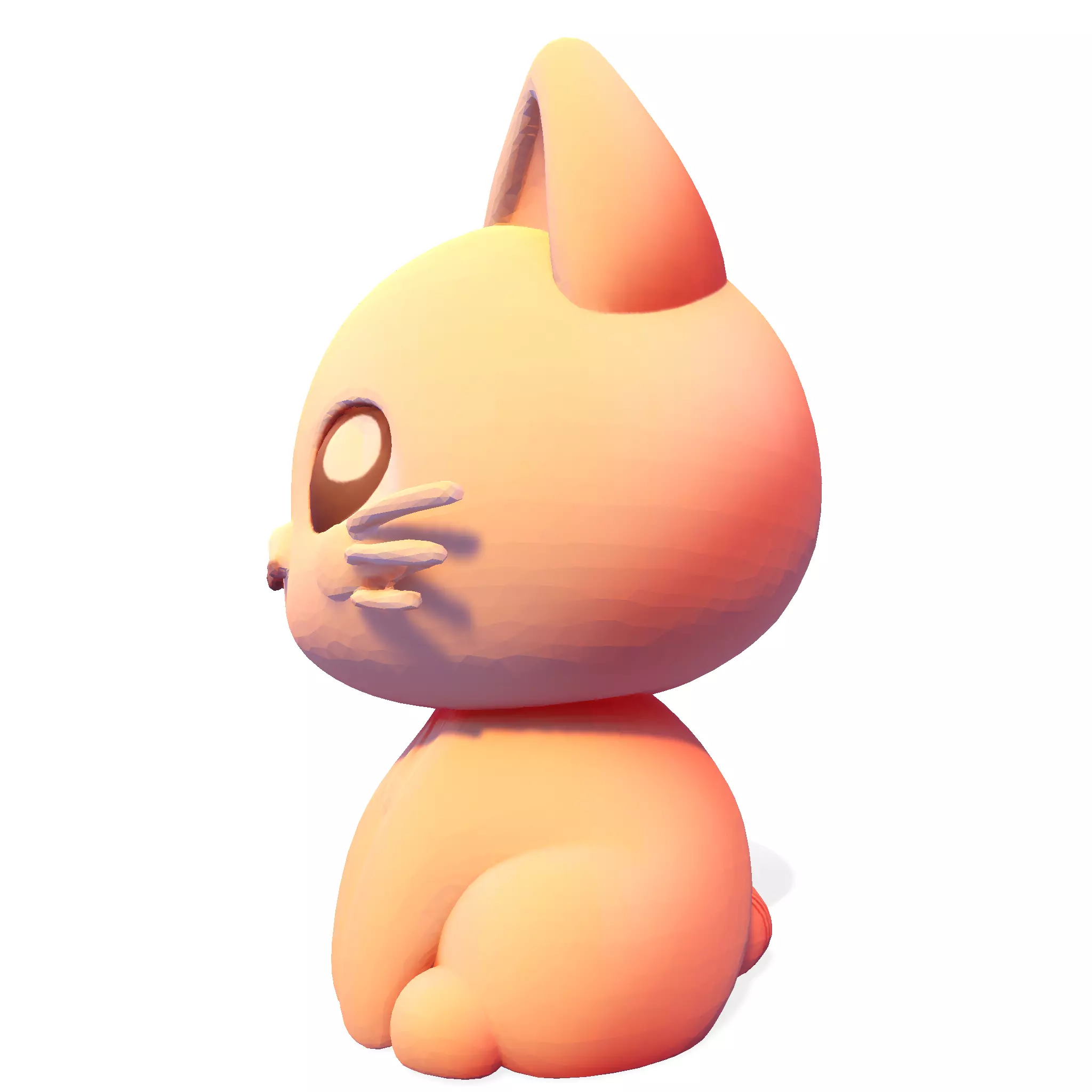 Low-Poly Chibi Cat for print 3D print model_2