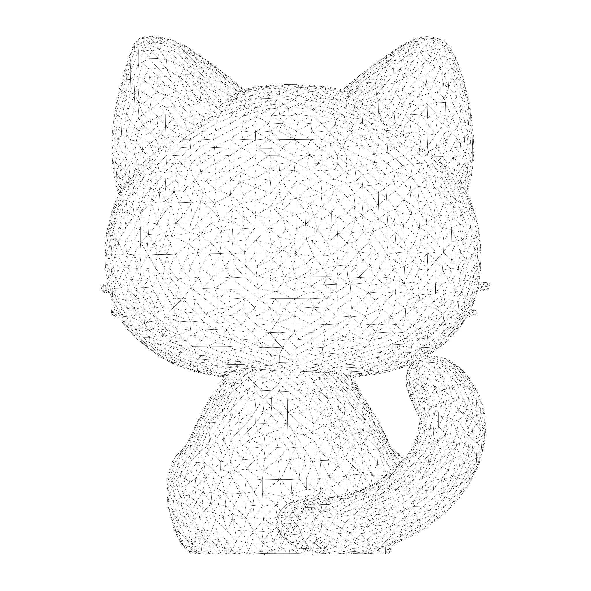 Low-Poly Chibi Cat for print 3D print model_21