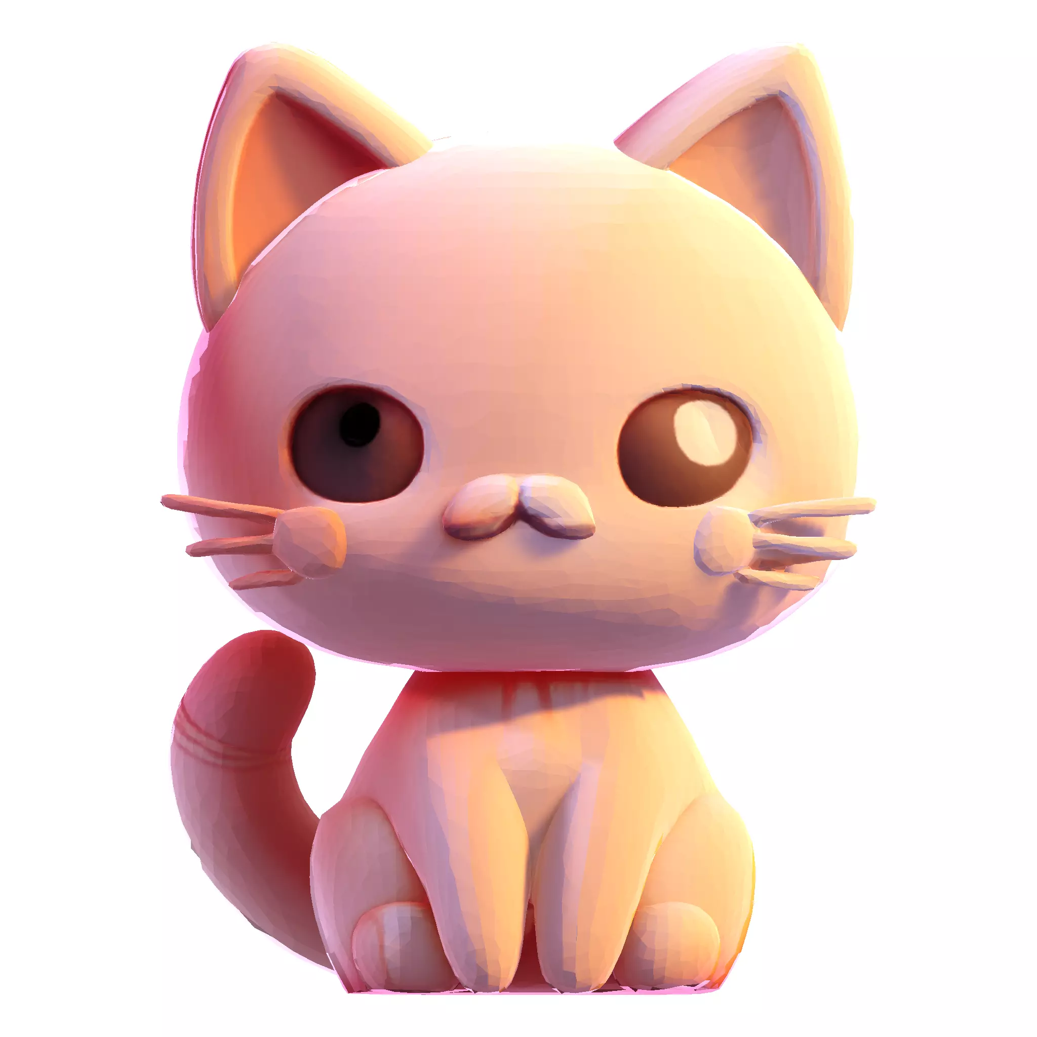 Low-Poly Chibi Cat for print 3D print model_13