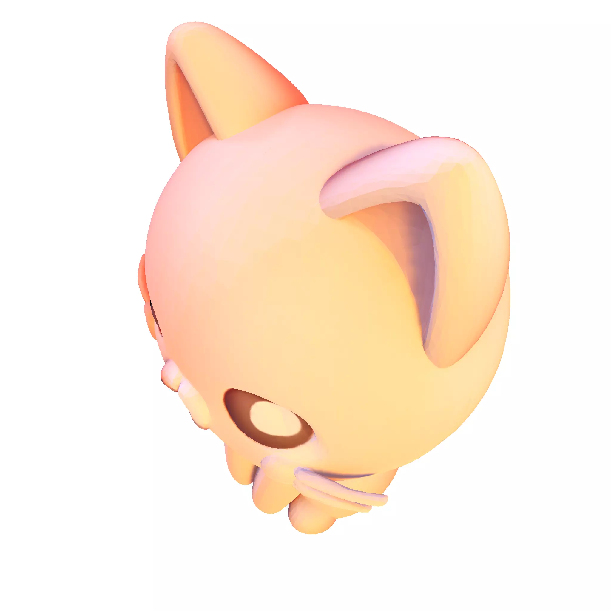 Low-Poly Chibi Cat for print 3D print model_11