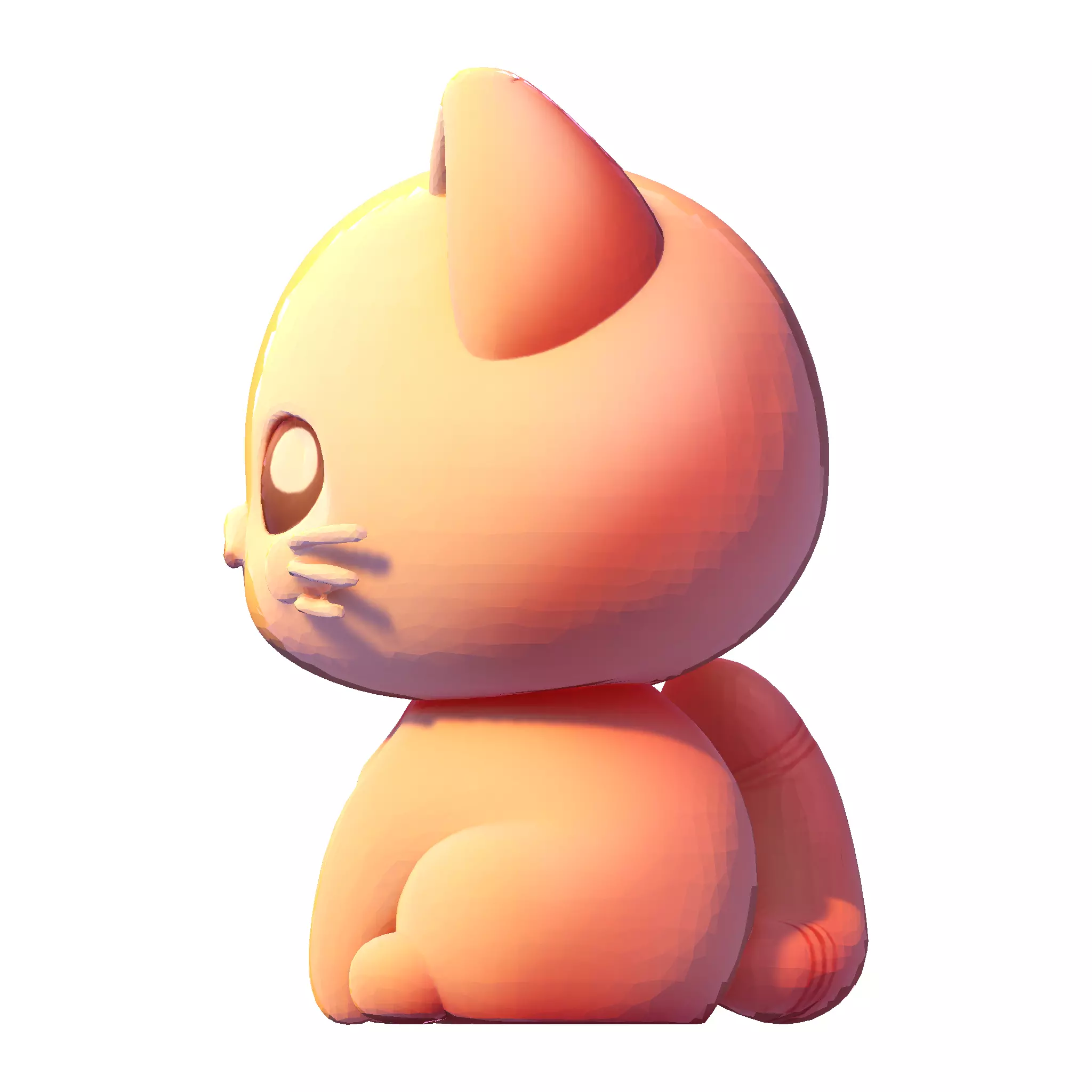 Low-Poly Chibi Cat for print 3D print model_14