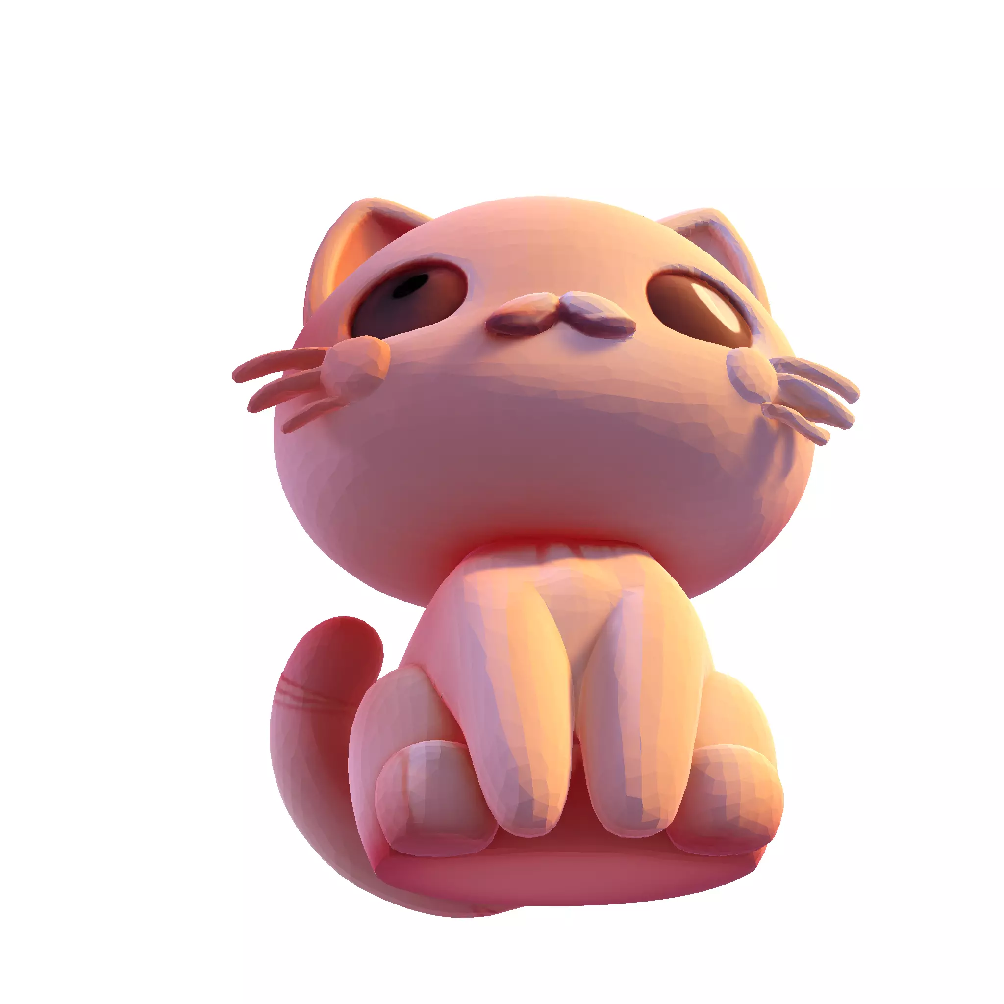 Low-Poly Chibi Cat for print 3D print model_9