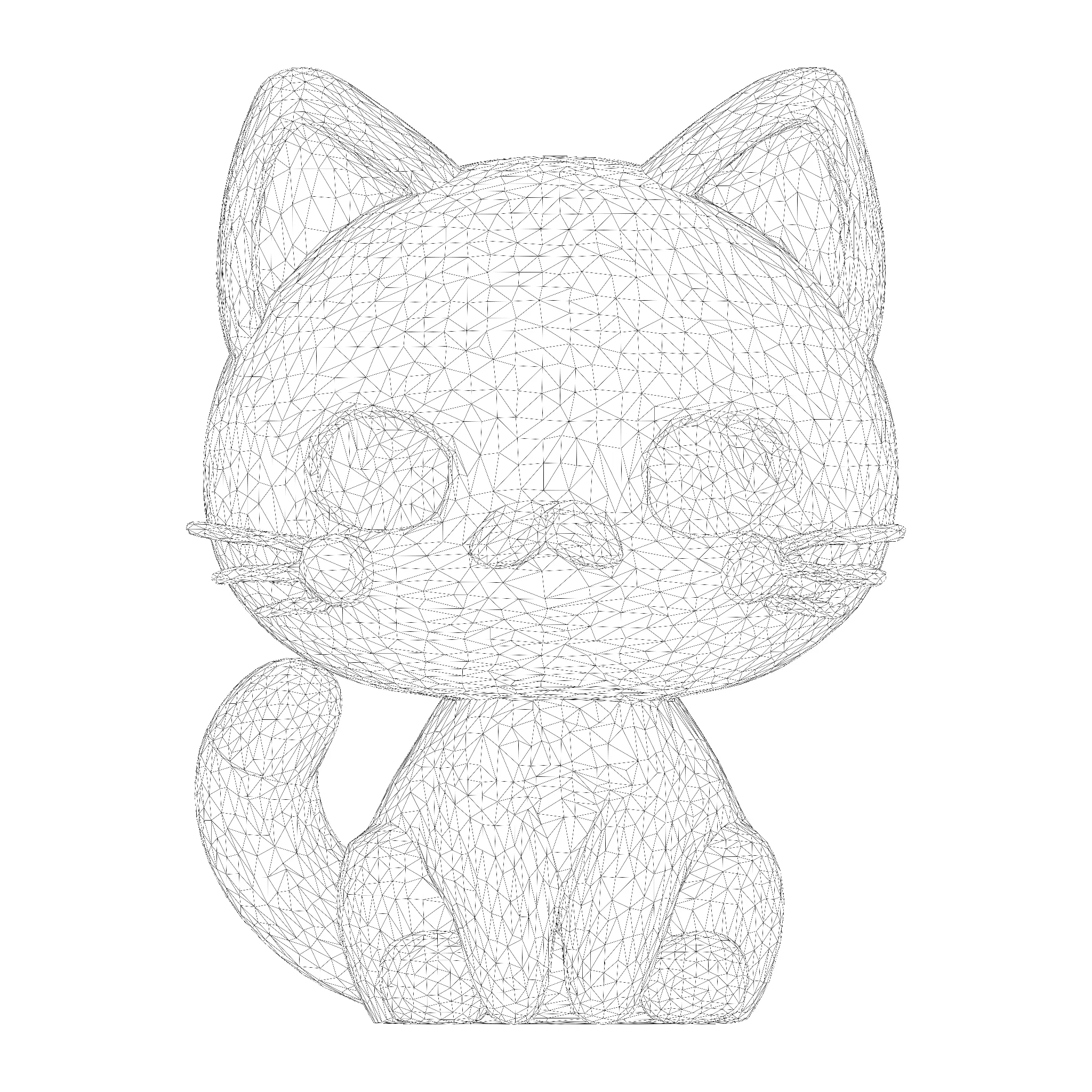 Low-Poly Chibi Cat for print 3D print model_19