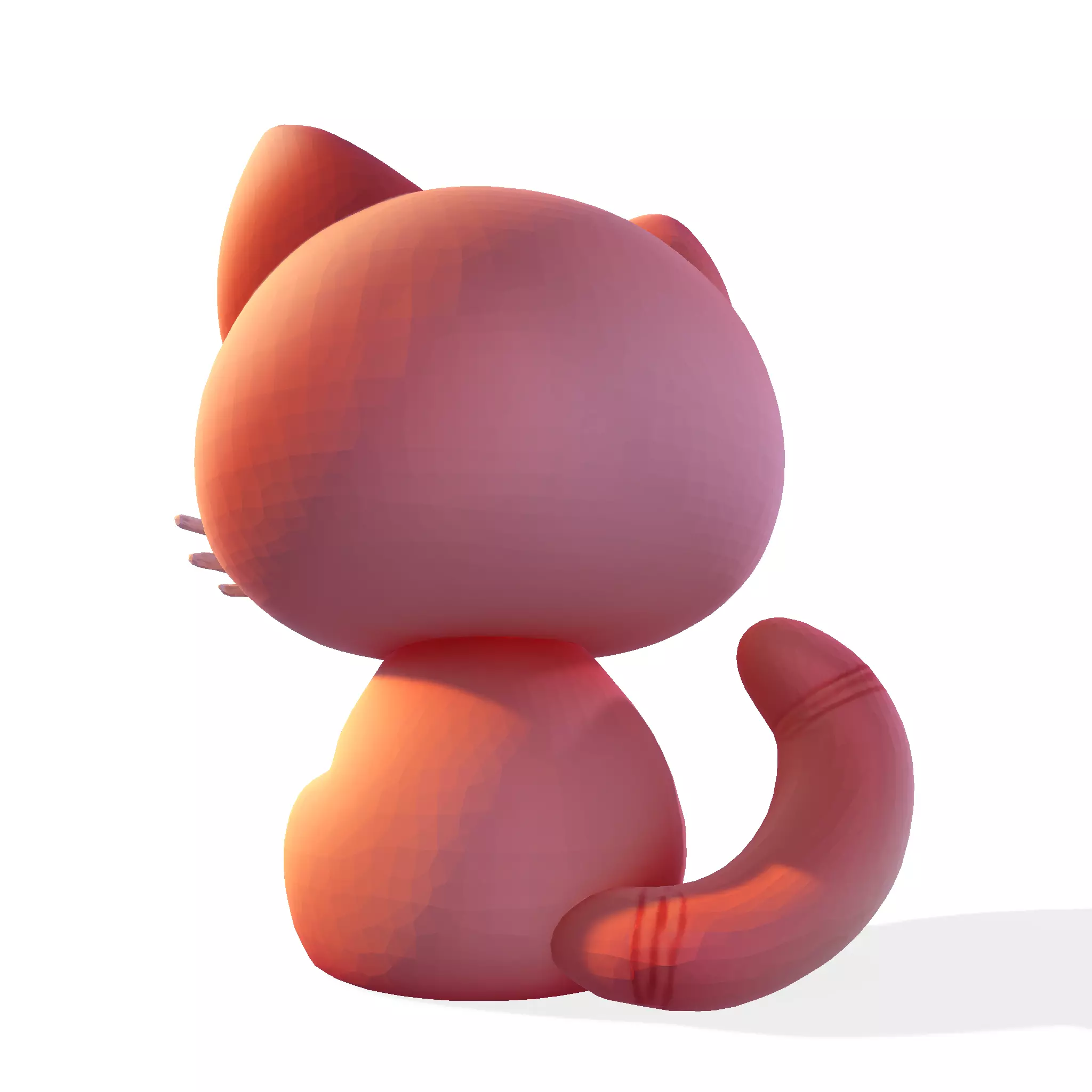 Low-Poly Chibi Cat for print 3D print model_4