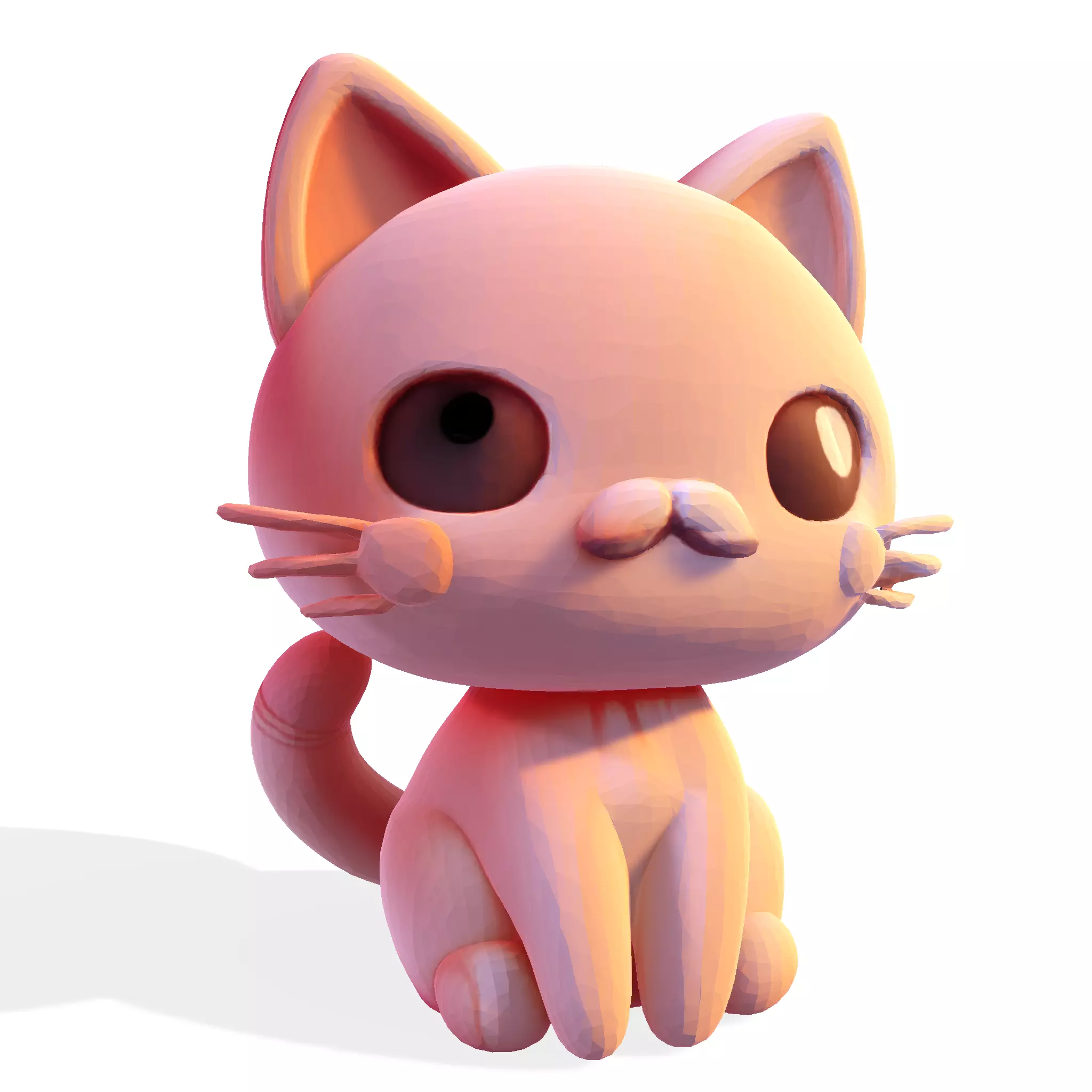 Low-Poly Chibi Cat for print 3D print model_0