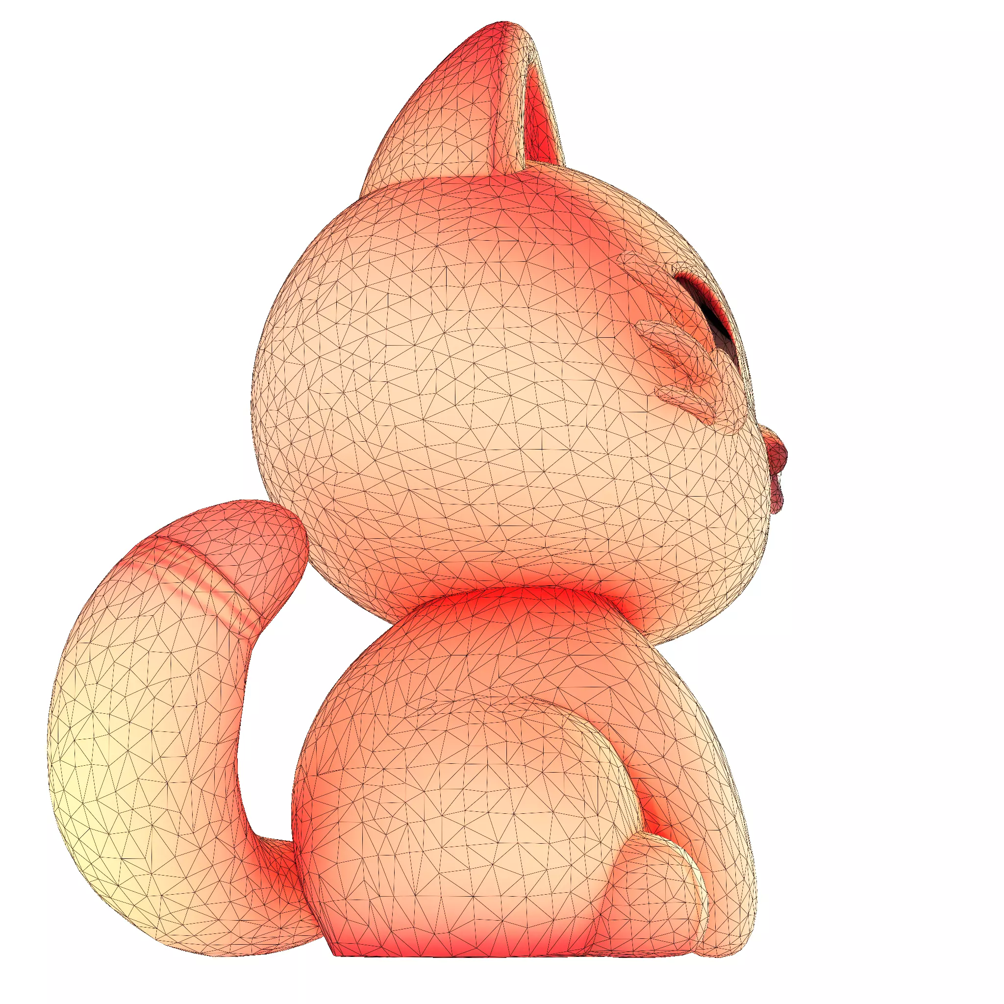 Low-Poly Chibi Cat for print 3D print model_28