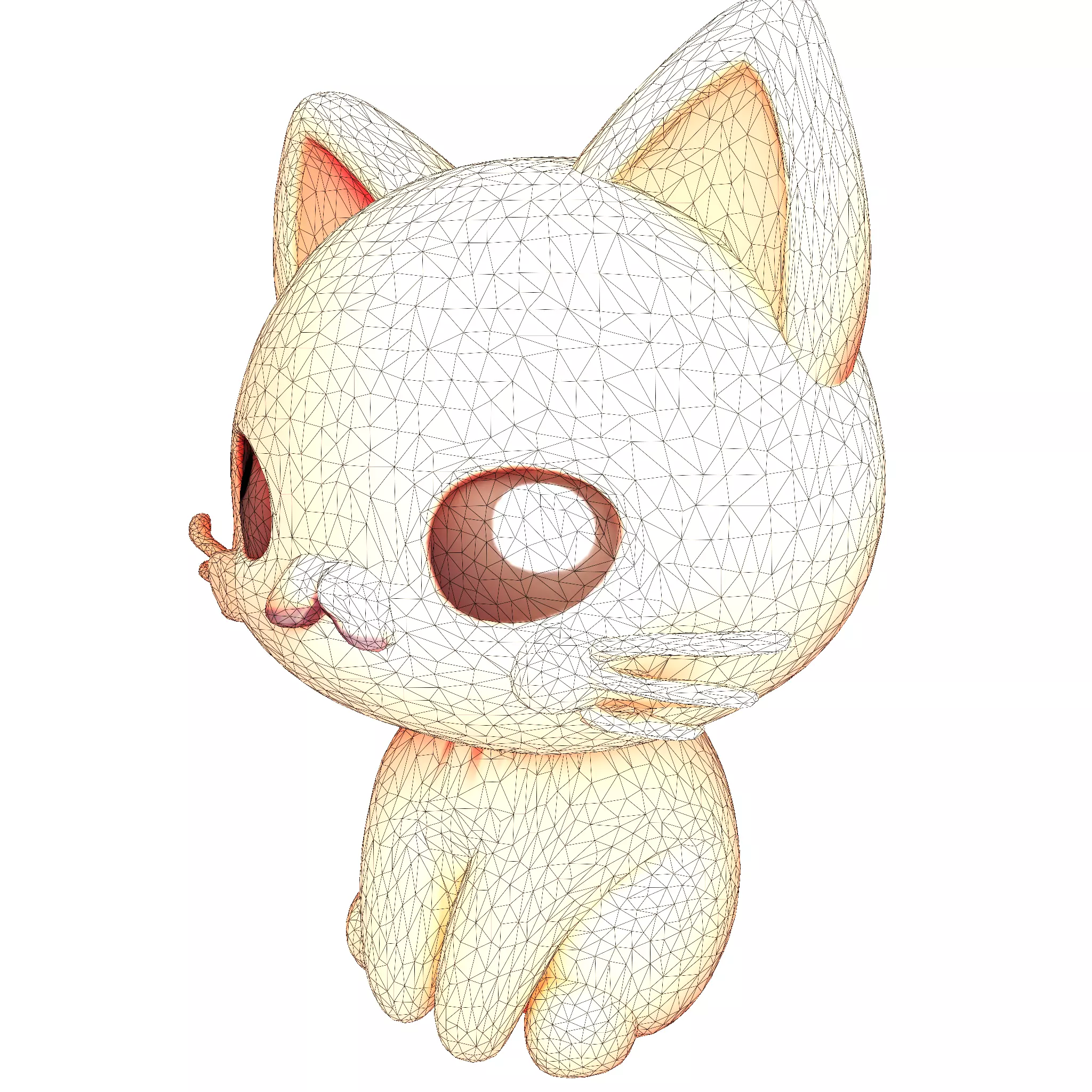 Low-Poly Chibi Cat for print 3D print model_26