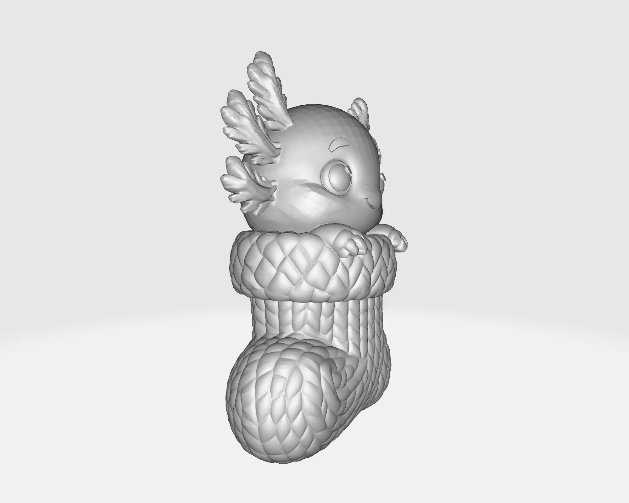 Cute Axolotl in Christmas Stocking Adorable Holiday Figurine 3D print model_2