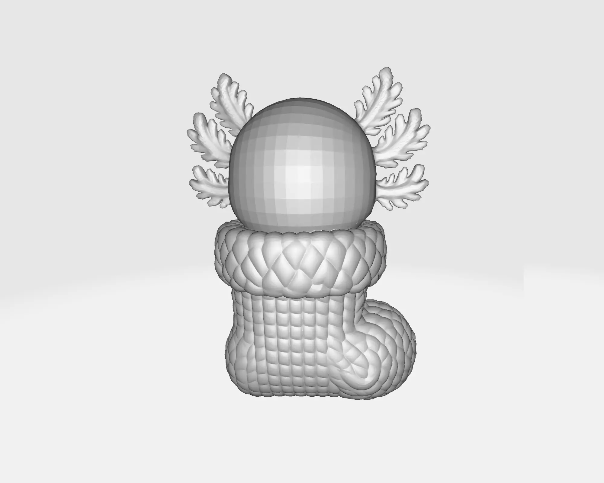 Cute Axolotl in Christmas Stocking Adorable Holiday Figurine 3D print model_8