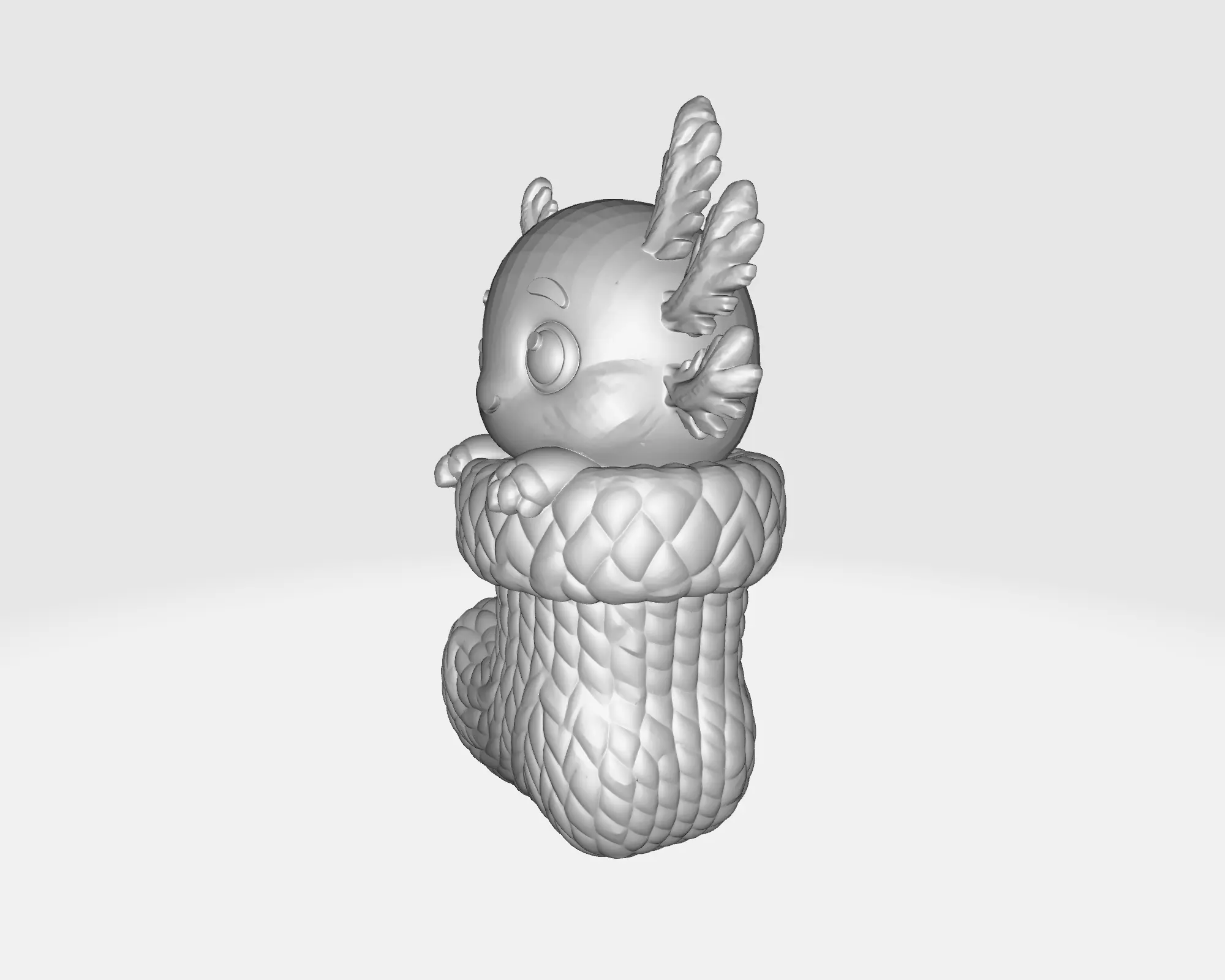 Cute Axolotl in Christmas Stocking Adorable Holiday Figurine 3D print model_3