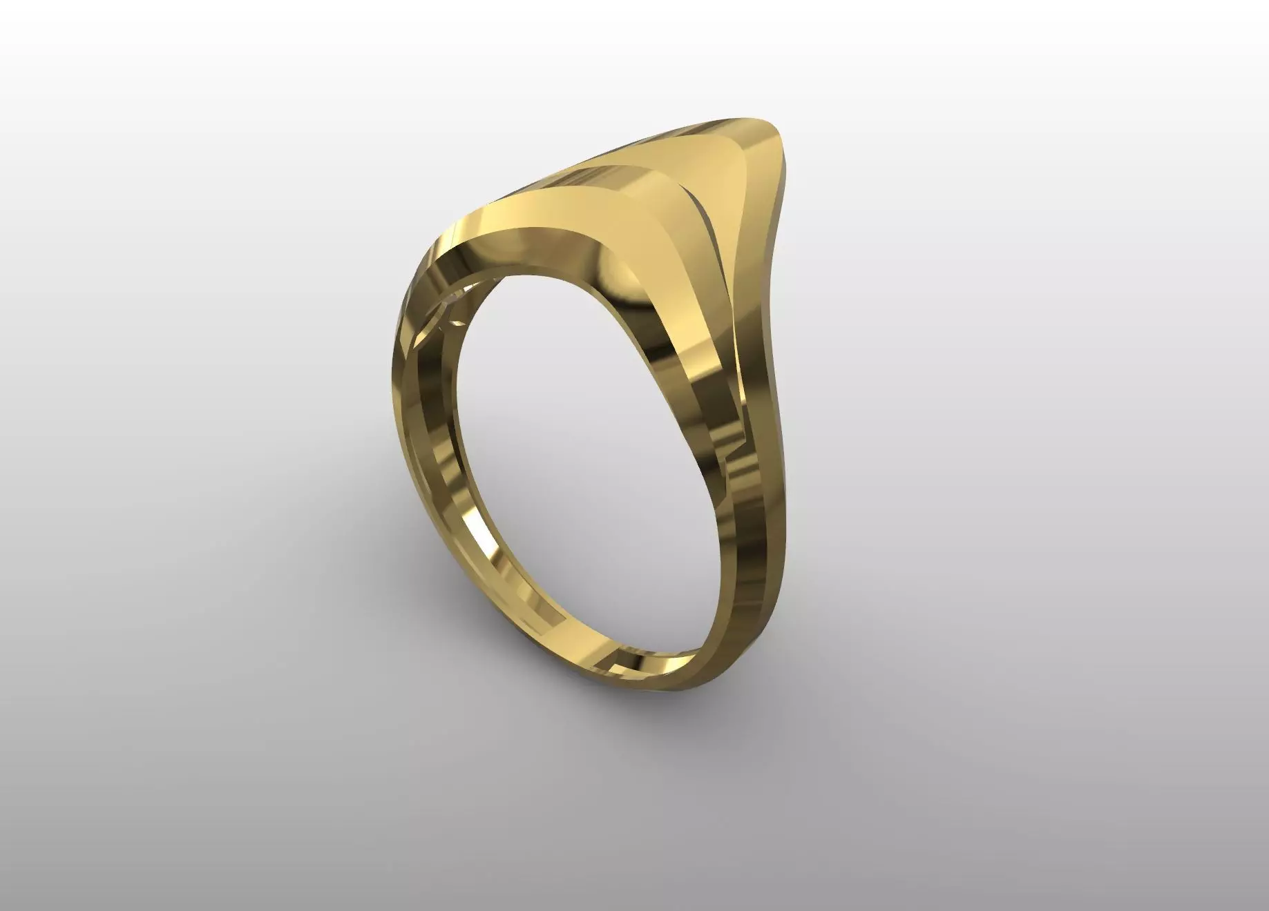 Flowing Wave Gold Ring 3D print model_1