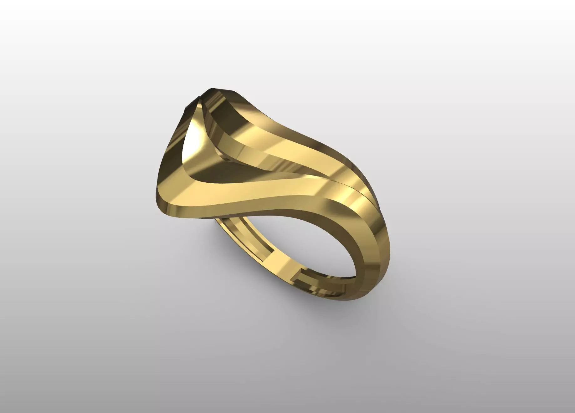 Flowing Wave Gold Ring 3D print model_0