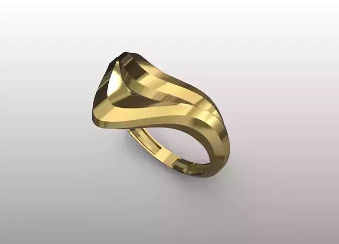 Flowing Wave Gold Ring