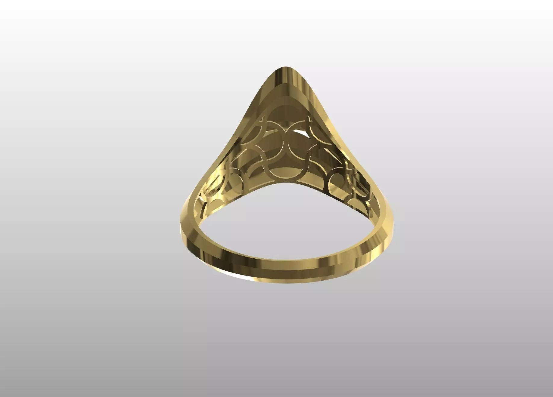 Flowing Wave Gold Ring 3D print model_2