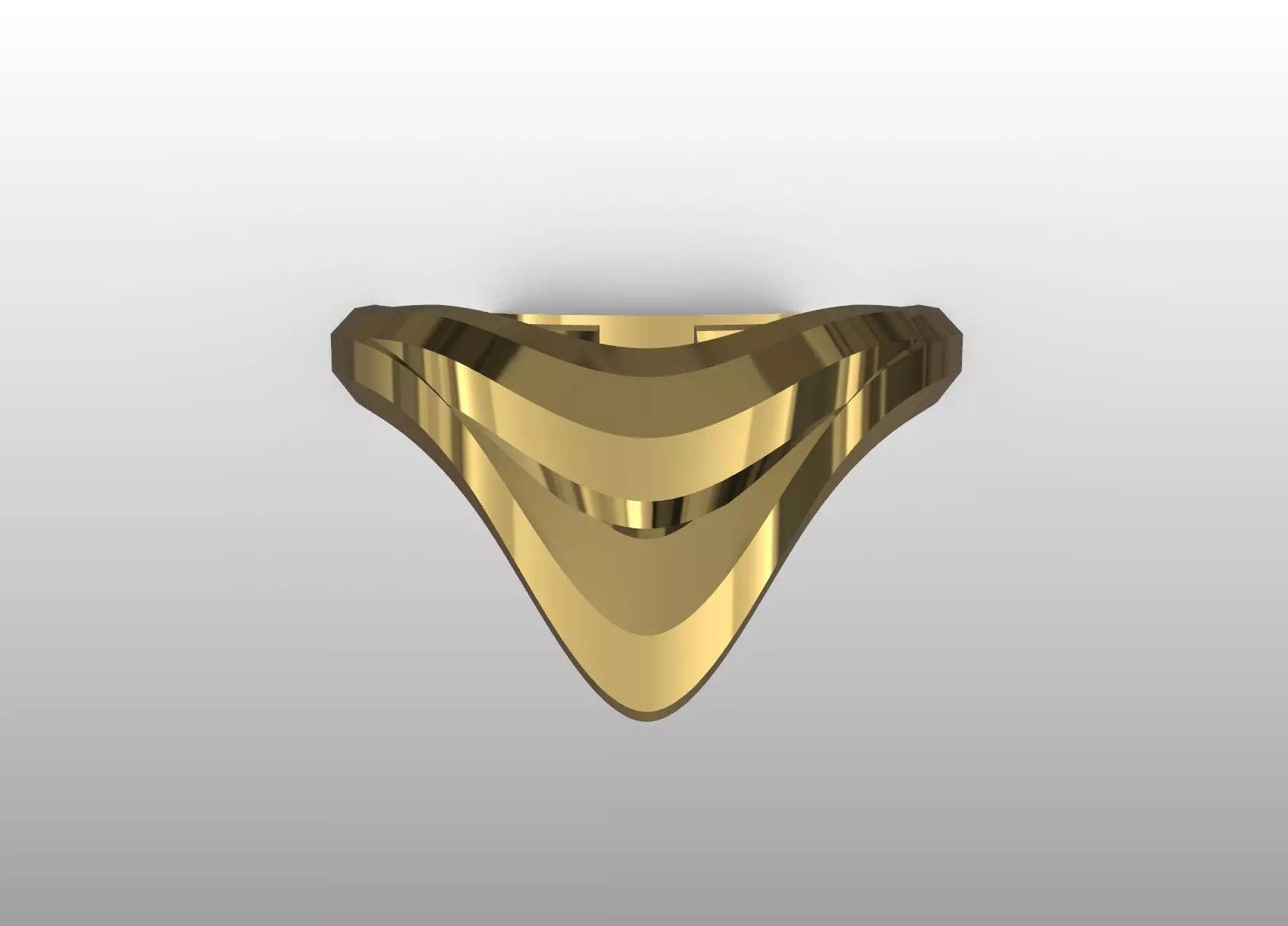 Flowing Wave Gold Ring 3D print model_4